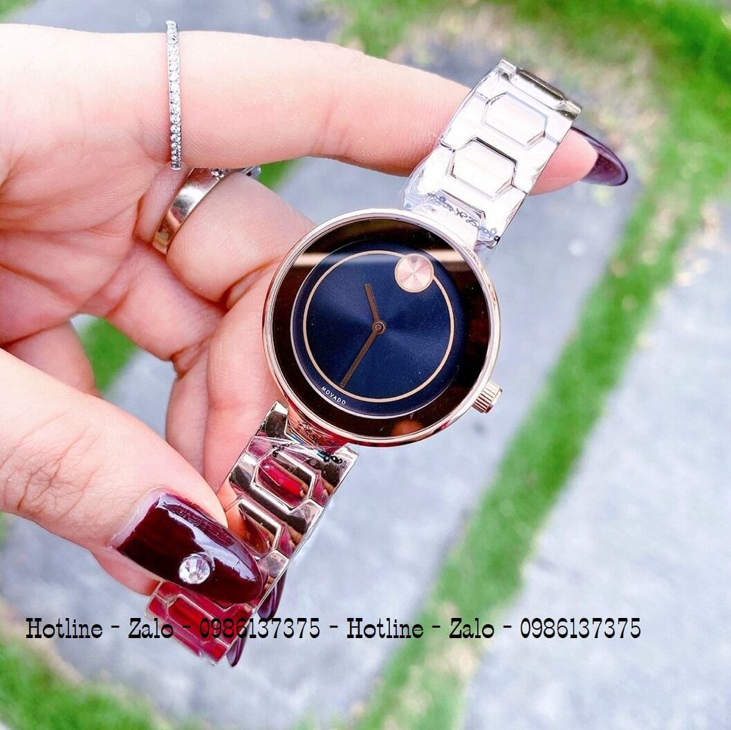 Đồng Hồ Nữ Movado Bold Rose Gold Mặt Đen 30mm