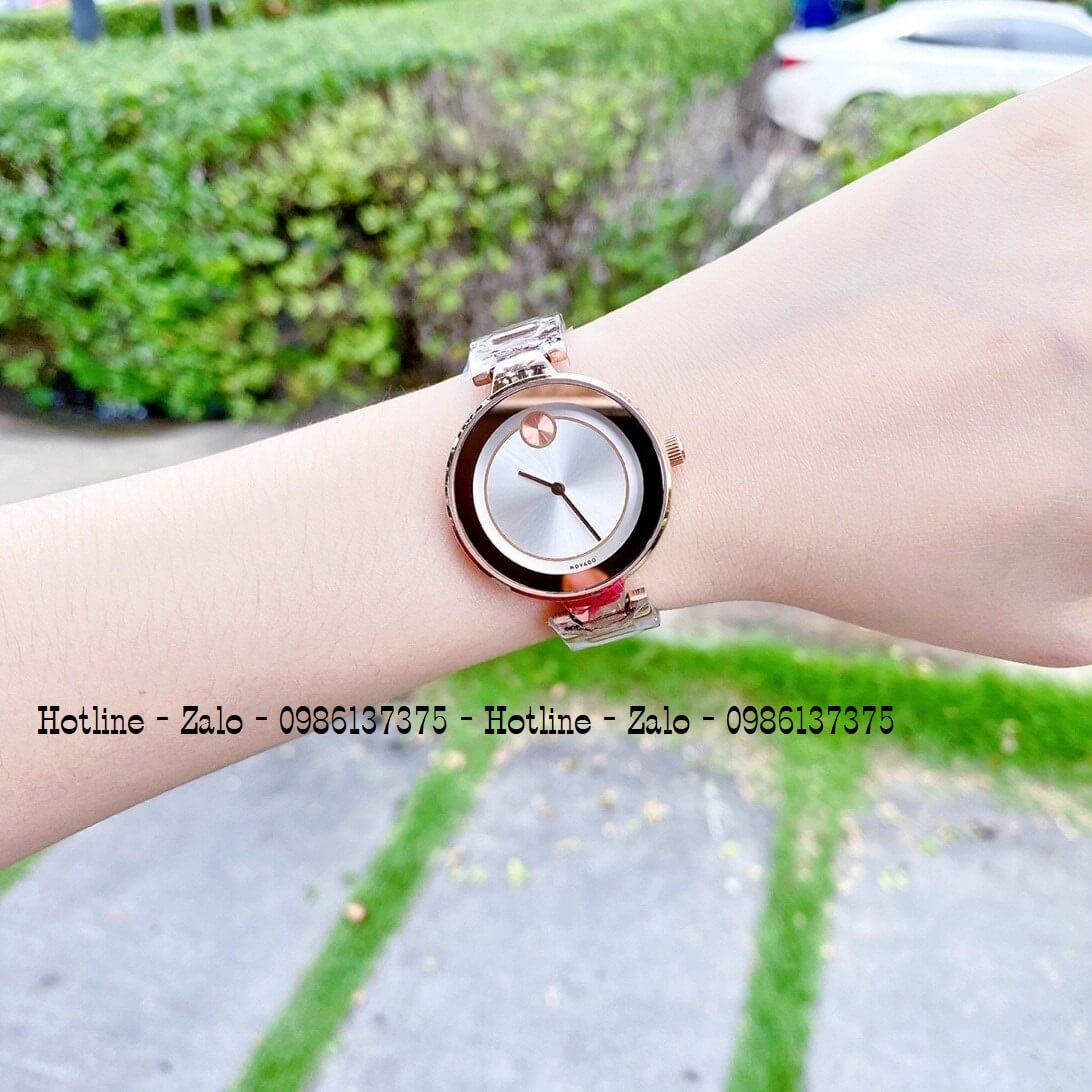 Đồng Hồ Nữ Movado Bold Rose Gold Mặt Trắng 30mm