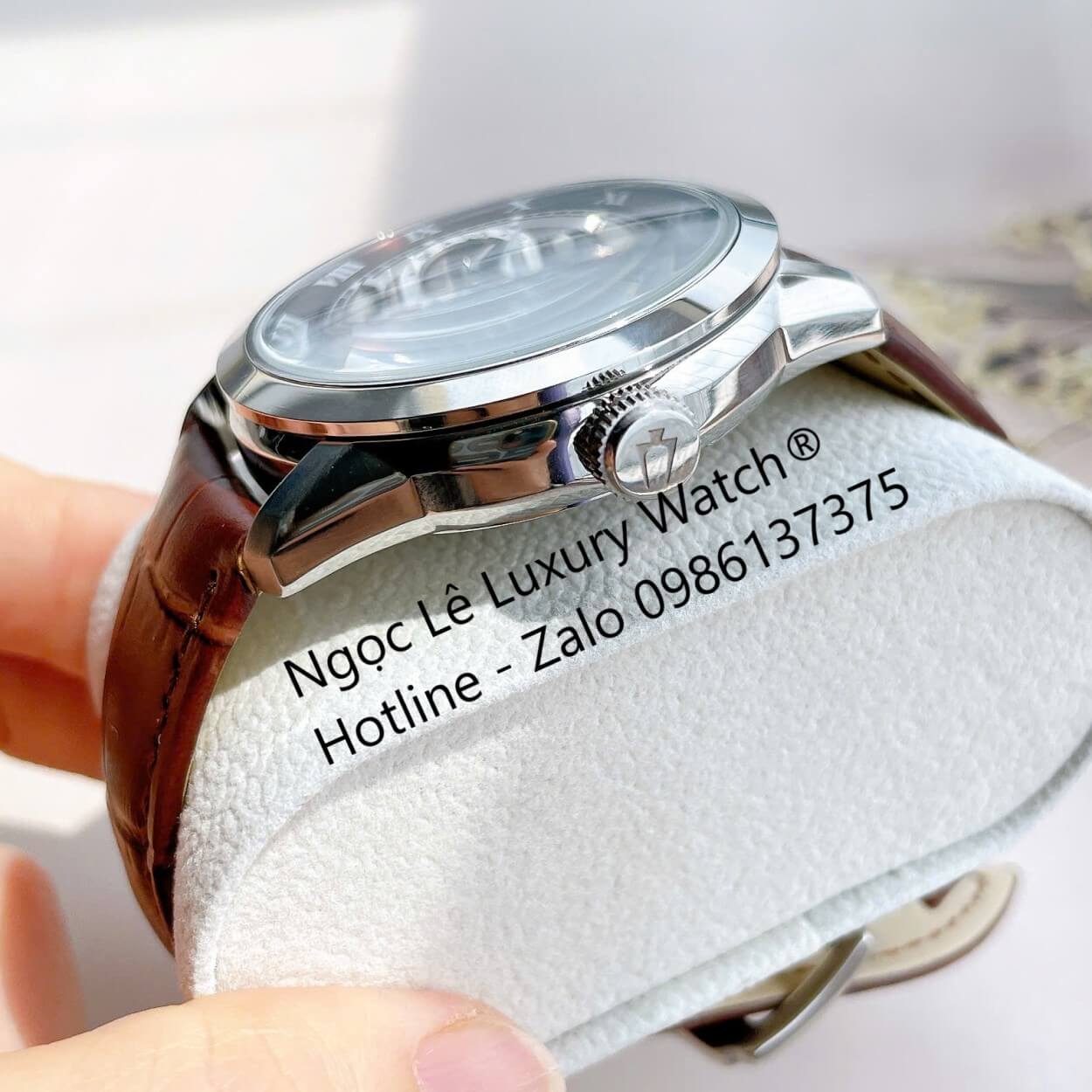 Đồng Hồ Nam Bulova 96A118 Tự Động Dây Da Nâu Mặt Nâu Vỏ Silver Size 42mm
