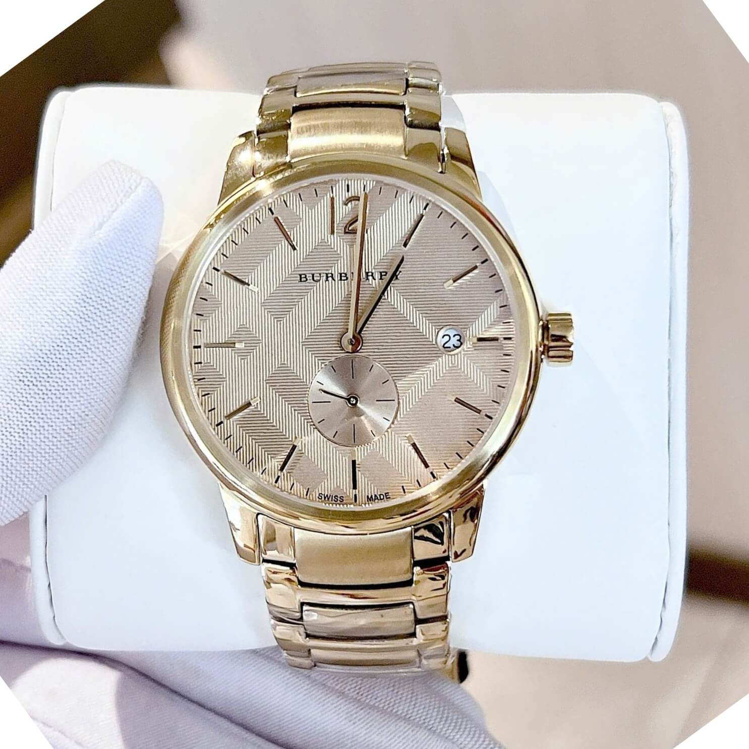 Đồng Hồ Nam Burberry BU10006 Máy Thụy Sĩ Quartz Size 40mm Dây Thép Màu Vàng Gold