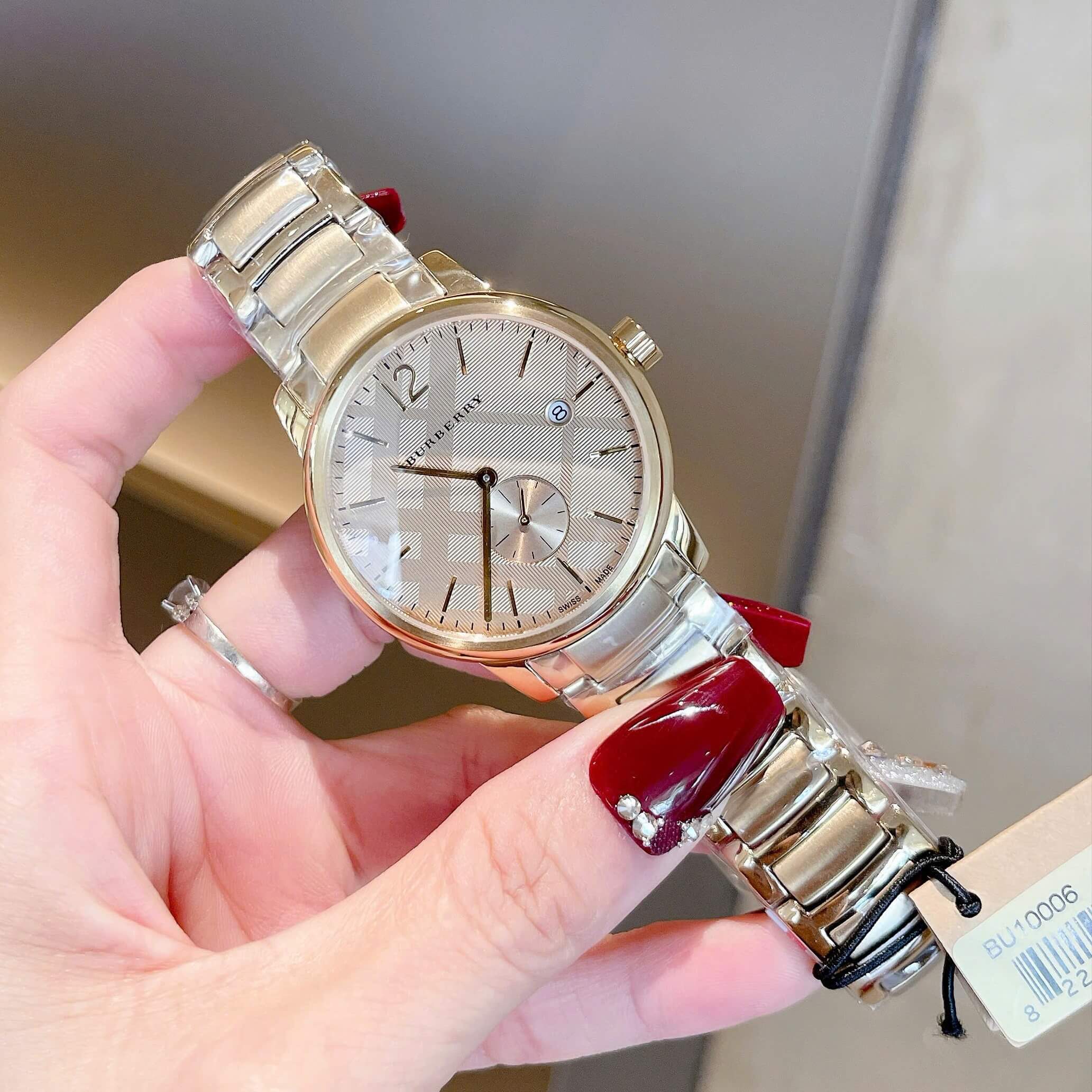 Đồng Hồ Nam Burberry BU10006 Máy Thụy Sĩ Quartz Size 40mm Dây Thép Màu Vàng Gold