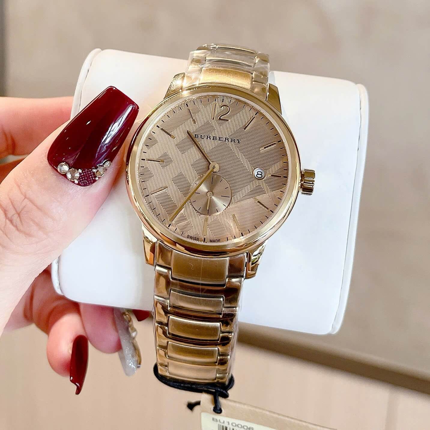 Đồng Hồ Nam Burberry BU10006 Máy Thụy Sĩ Quartz Size 40mm Dây Thép Màu Vàng Gold