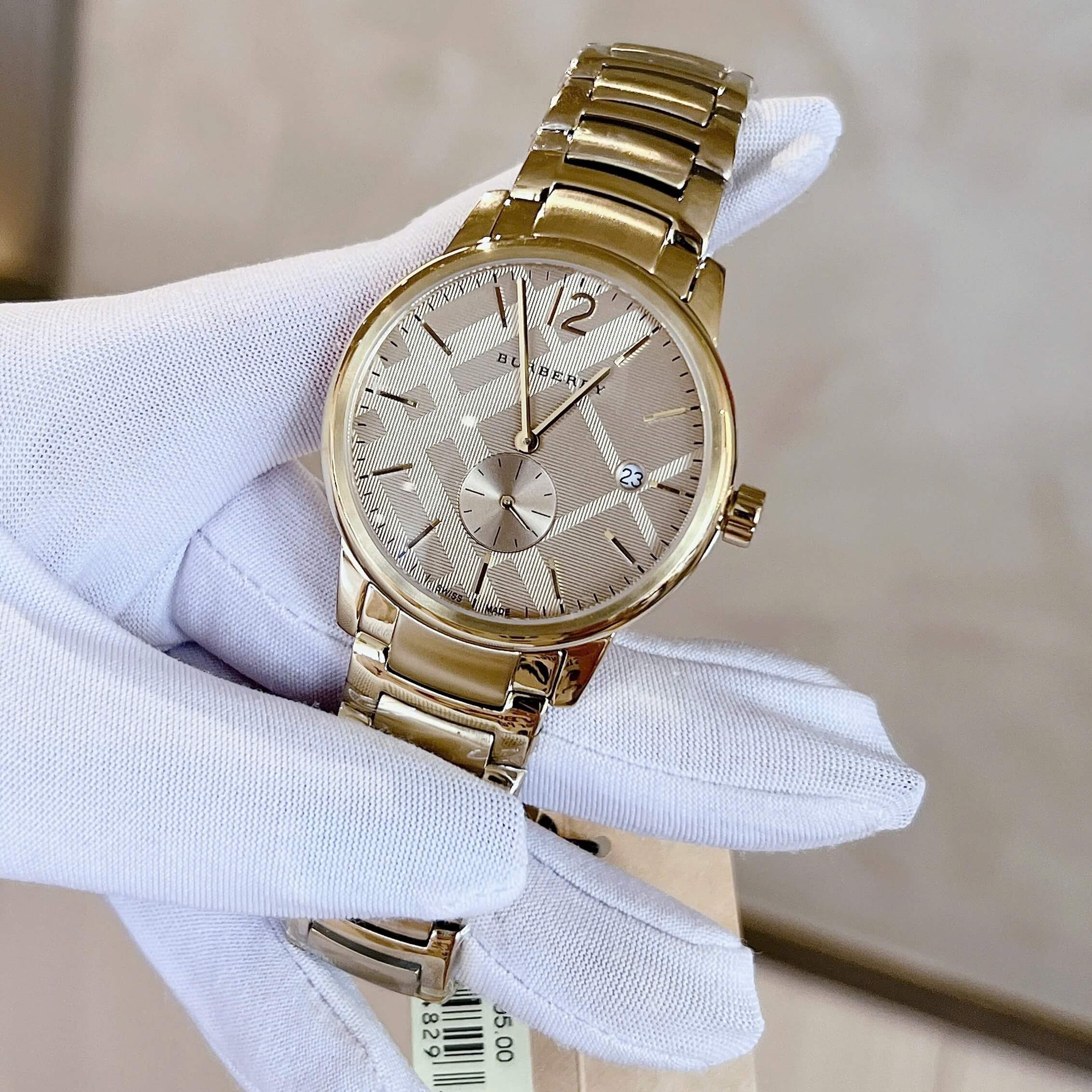 Đồng Hồ Nam Burberry BU10006 Máy Thụy Sĩ Quartz Size 40mm Dây Thép Màu Vàng Gold