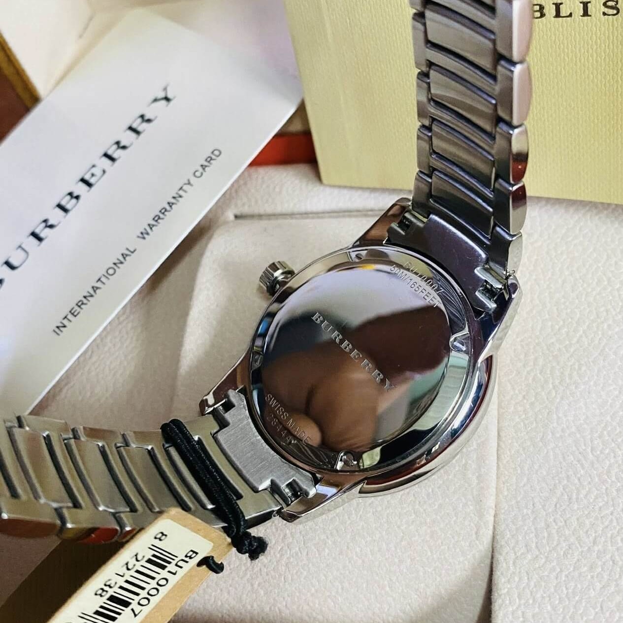 Đồng Hồ Nam Burberry BU10007 Máy Thụy Sĩ Quartz Size 40mm Dây Thép Silver Mặt Xanh Navy