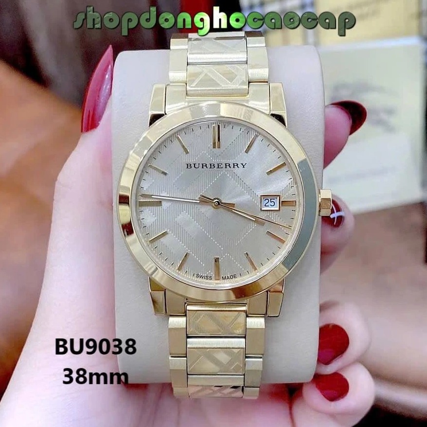 Đồng Hồ Nam Burberry BU9038 Dây Kim Loại Màu Vàng Gold Máy Thụy Sĩ - Size 38mm