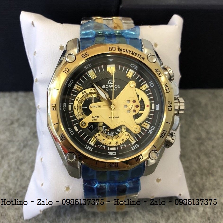 Đồng Hồ Nam CASIO Edifice EF-550D Dây Demi Mặt Đen 45mm