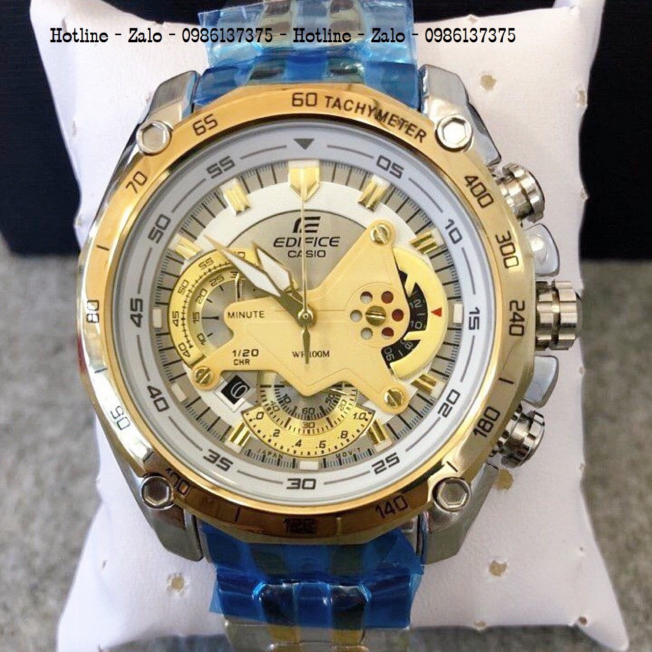 Đồng Hồ Nam CASIO Edifice EF-550D Dây Demi Mặt Trắng 45mm