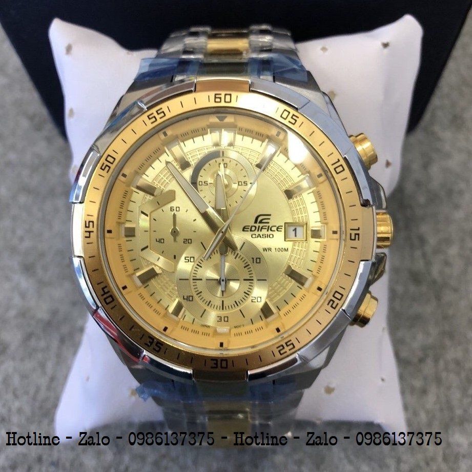 Đồng Hồ Nam CASIO Edifice EFR-539D Dây Demi Mặt Vàng 49mm