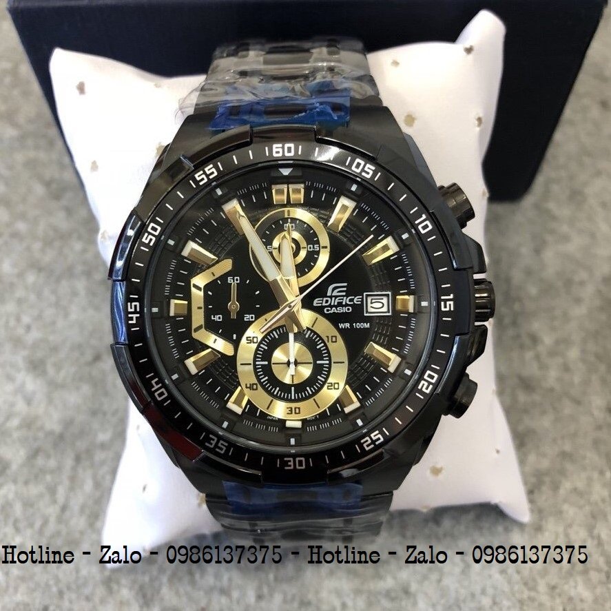 Đồng Hồ Nam CASIO Edifice EFR-539D Dây Đen Mặt Đen 49mm