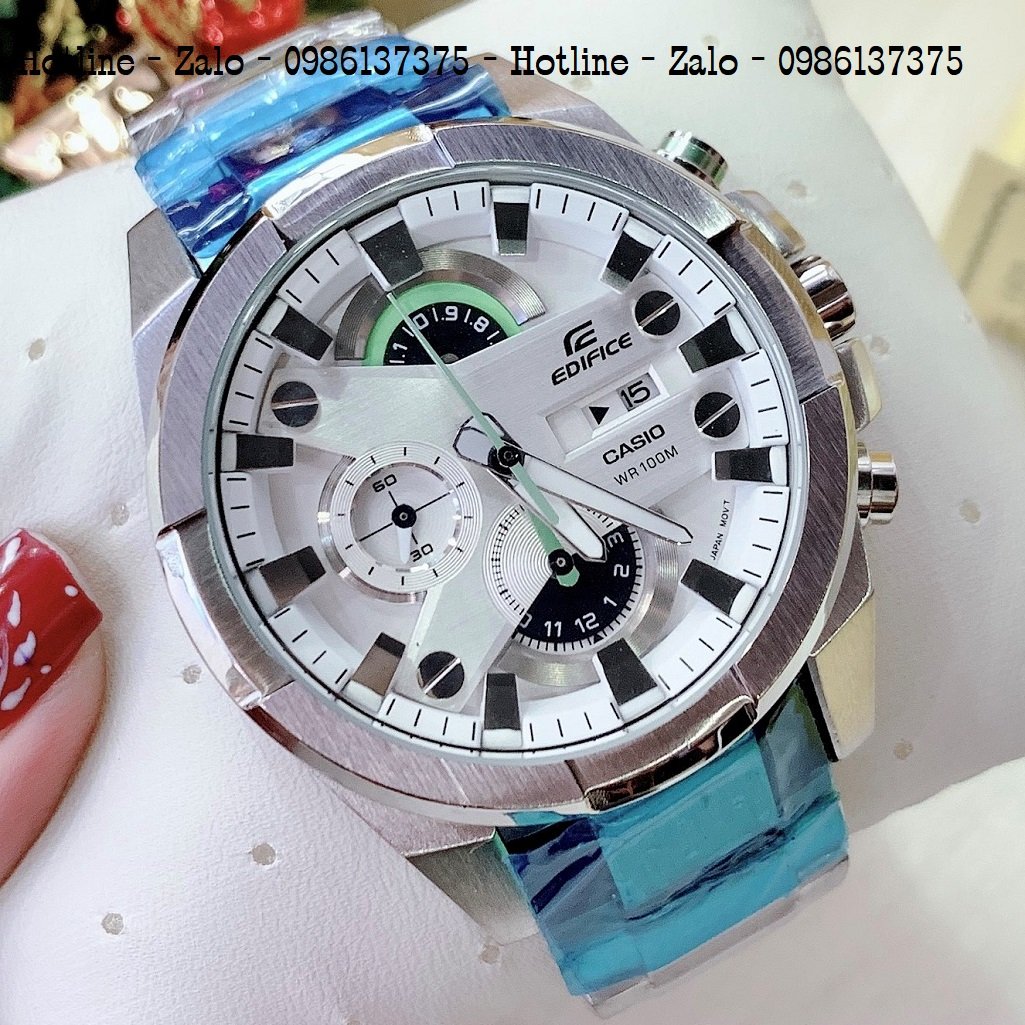Đồng Hồ Nam CASIO Edifice EFR-540D Dây Bạc Mặt Trắng 48mm
