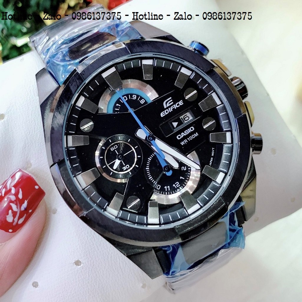 Đồng Hồ Nam CASIO Edifice EFR-540D Dây Đen Mặt Đen 48mm