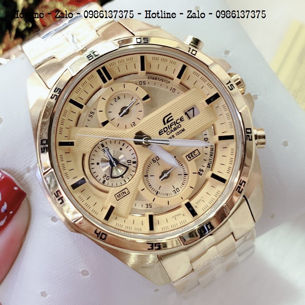 Đồng Hồ Nam CASIO Edifice EFR-556D Full Vàng 48mm