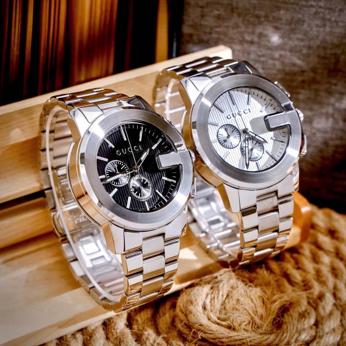 Đồng Hồ Nam Gucci G-Chrono Dây Bạc Mặt Trắng Size 44mm - Gucci YA101331