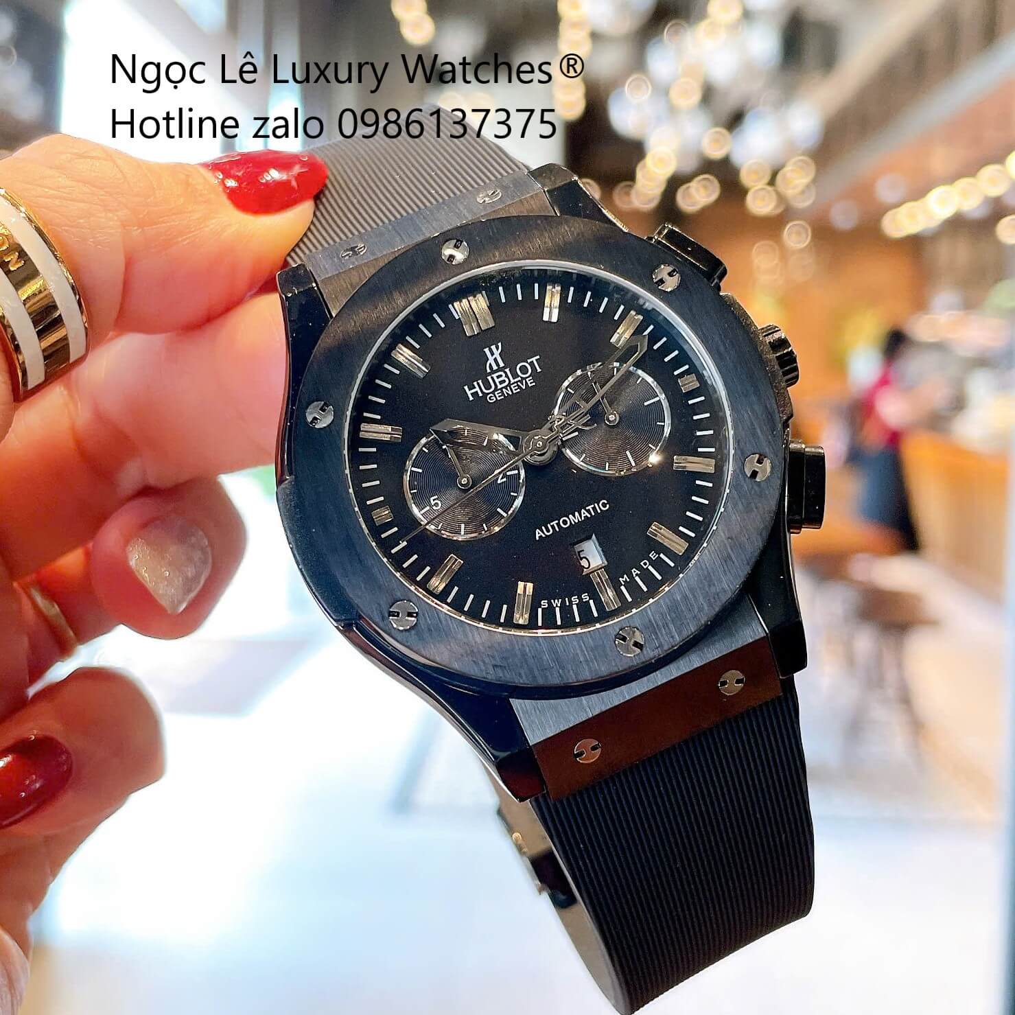 Đồng Hồ Nam Hublot Classic Fusion Automatic Dây Cao Su Đen 5 Kim Vỏ Đen Size 42mm