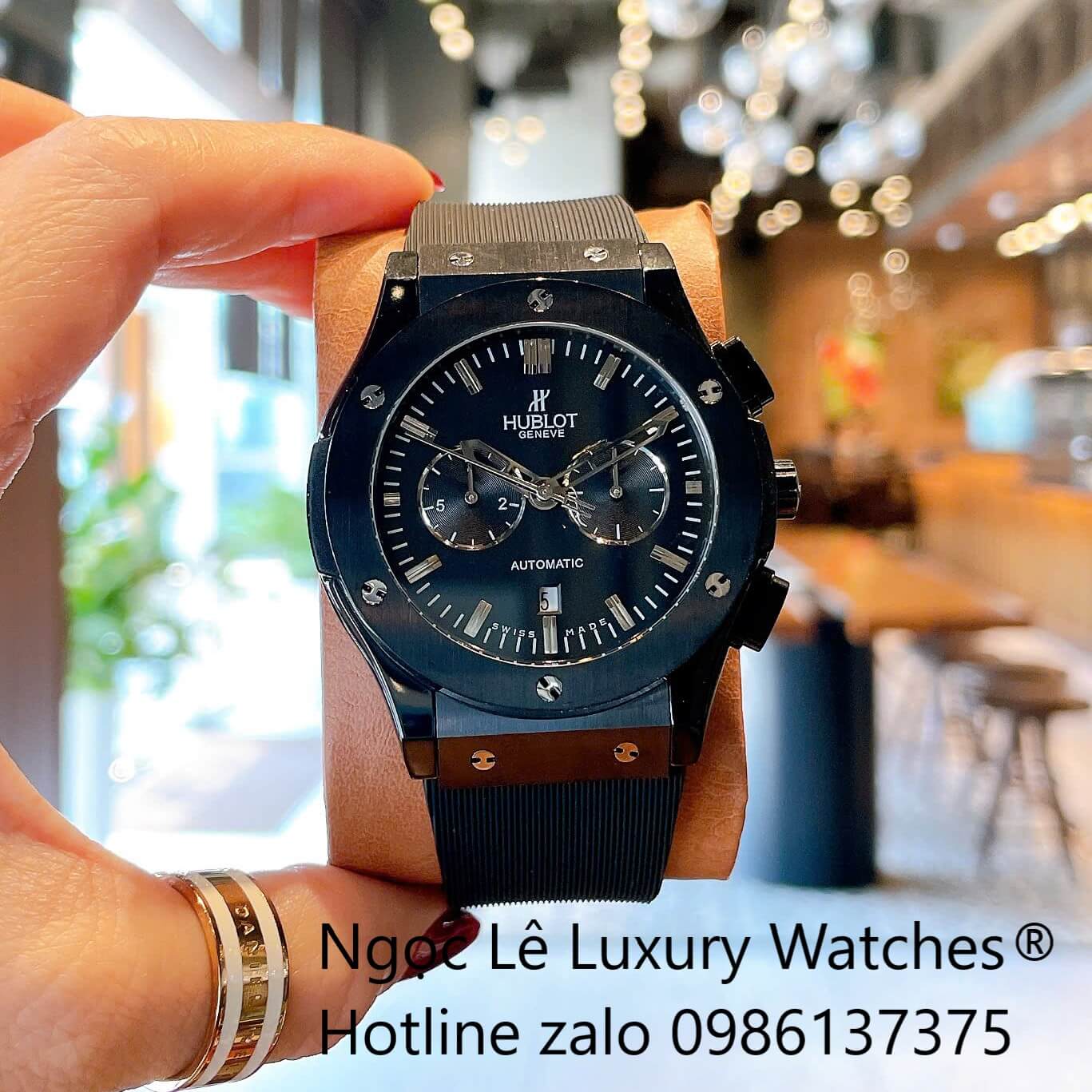 Đồng Hồ Nam Hublot Classic Fusion Automatic Dây Cao Su Đen 5 Kim Vỏ Đen Size 42mm