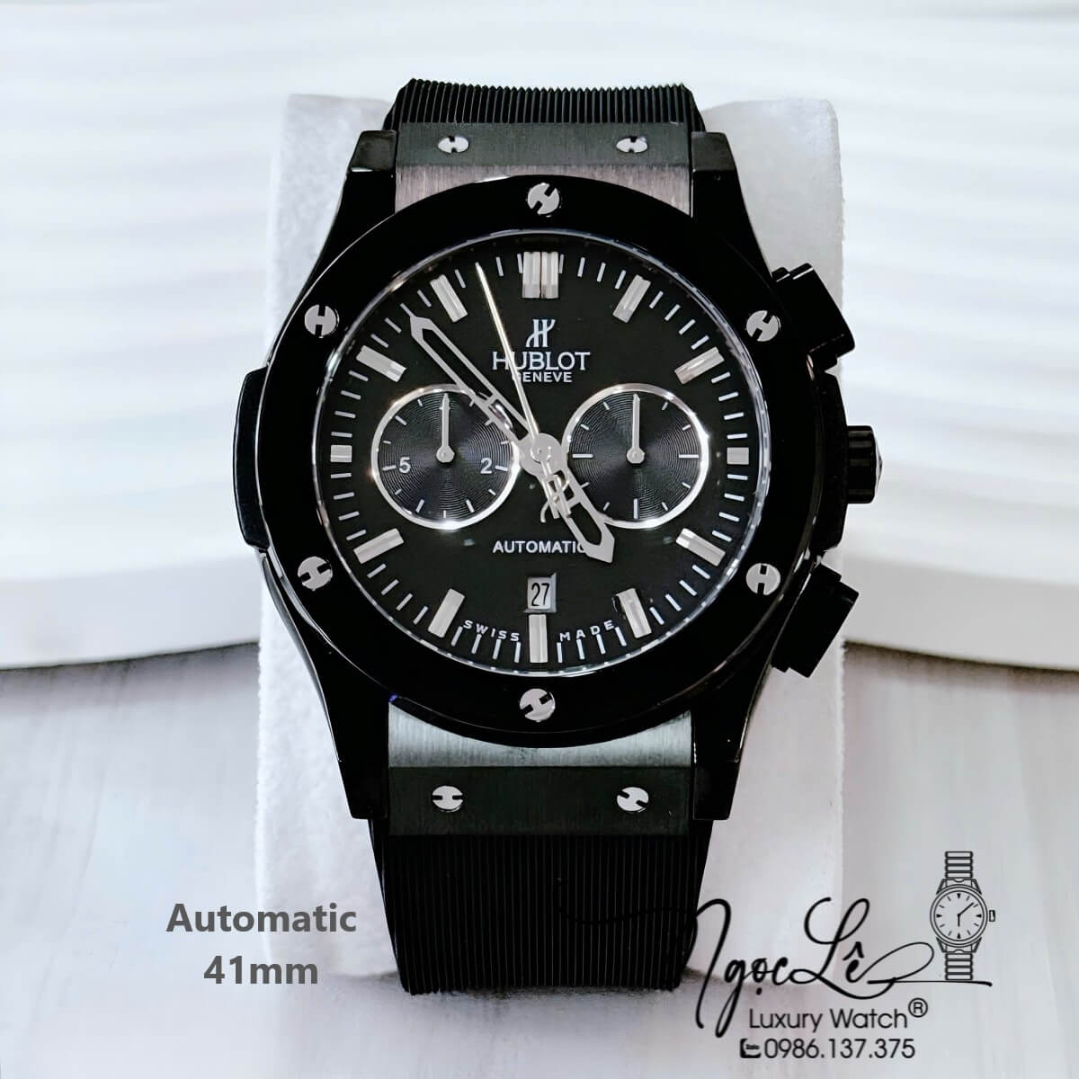 Đồng Hồ Nam Hublot Classic Fusion Automatic Dây Cao Su Đen Vỏ Đen Size 41mm Mặt 5 Kim