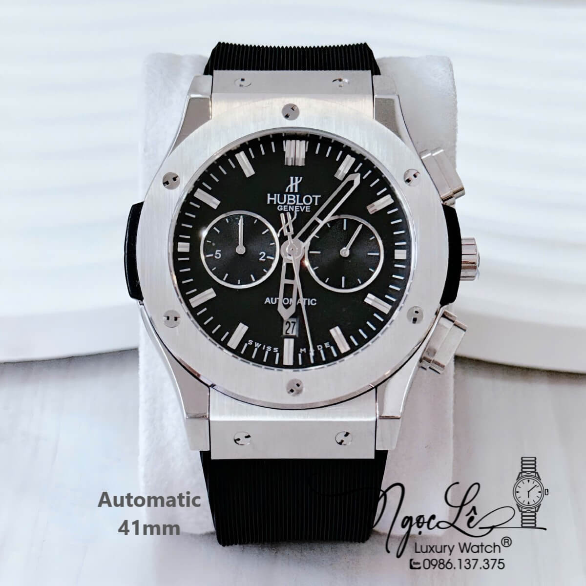 Đồng Hồ Nam Hublot Classic Fusion Automatic Dây Cao Su Đen Size 41mm Mặt 5 Kim