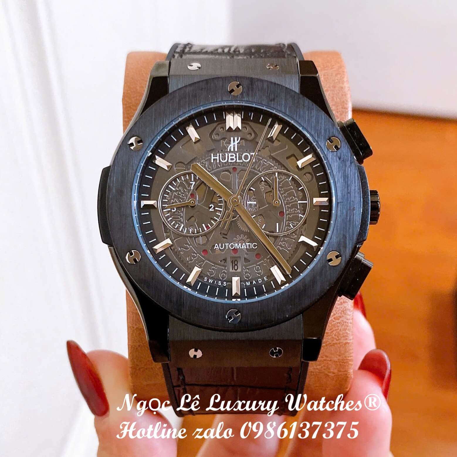 Đồng Hồ Nam Hublot Classic Fusion Automatic Dây Cao Su Đen Vỏ Đen Size 42mm