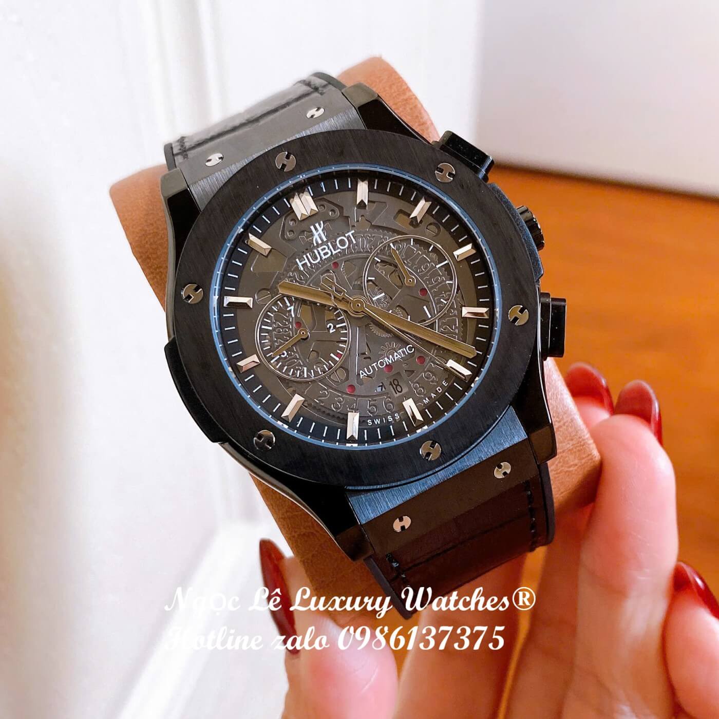 Đồng Hồ Nam Hublot Classic Fusion Automatic Dây Cao Su Đen Vỏ Đen Size 42mm