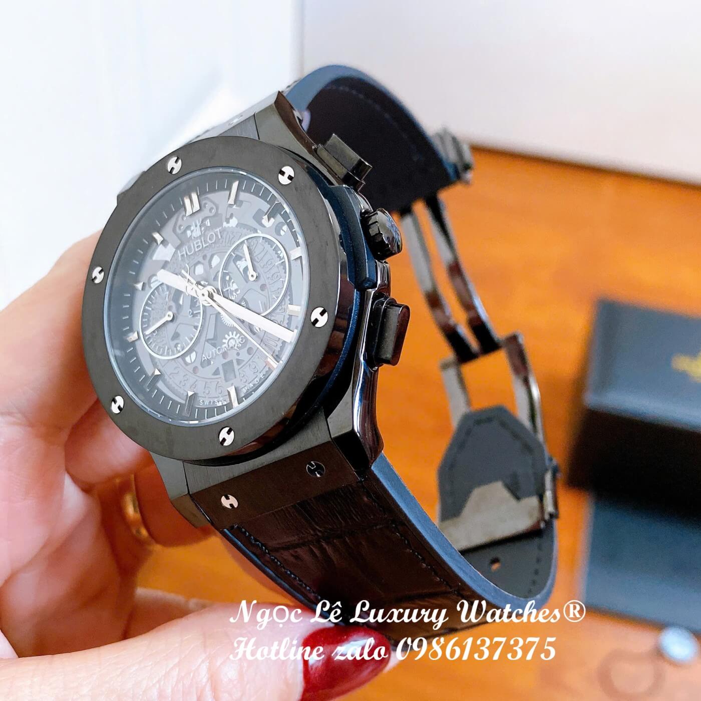 Đồng Hồ Nam Hublot Classic Fusion Automatic Dây Cao Su Đen Vỏ Đen Size 42mm