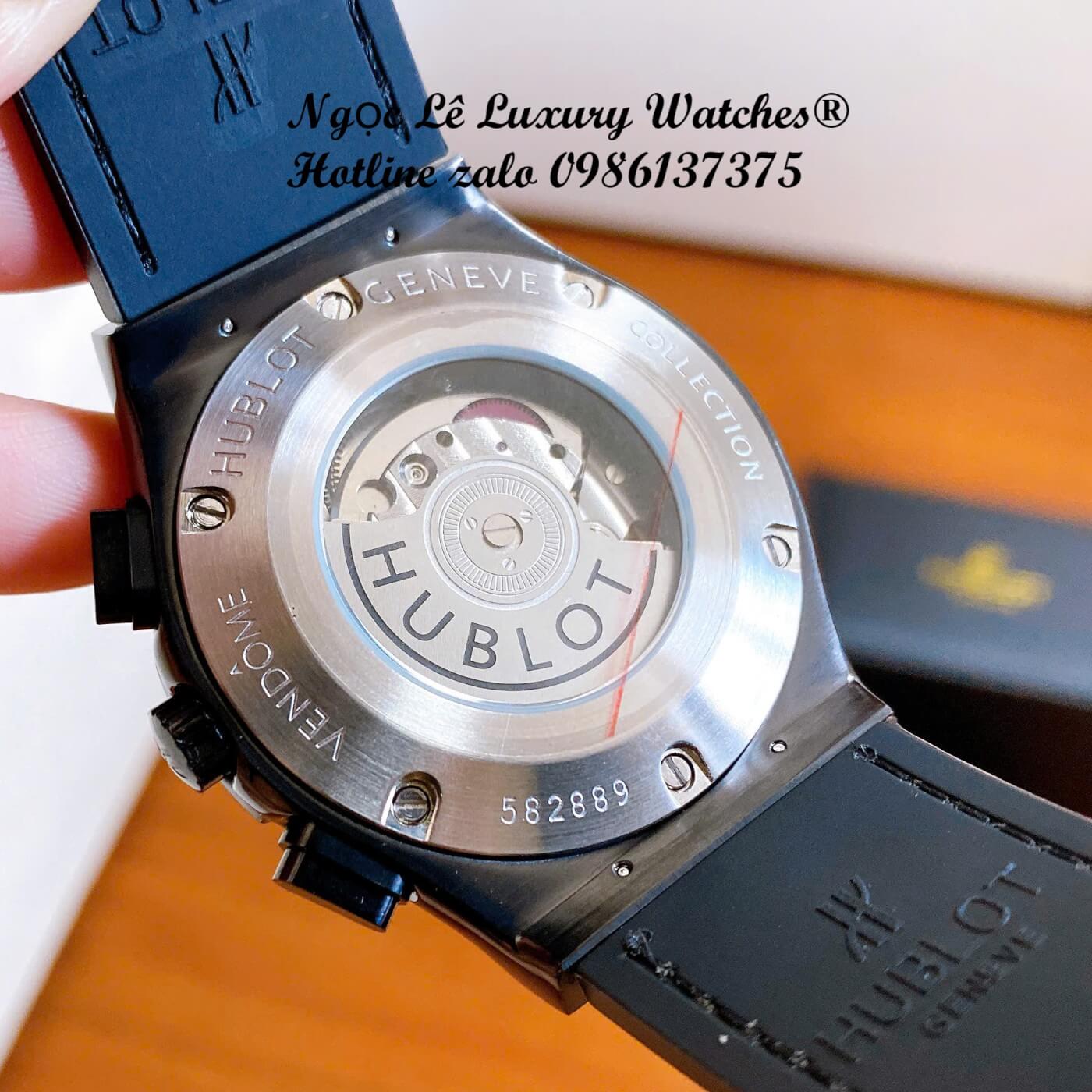 Đồng Hồ Nam Hublot Classic Fusion Automatic Dây Cao Su Đen Vỏ Đen Size 42mm