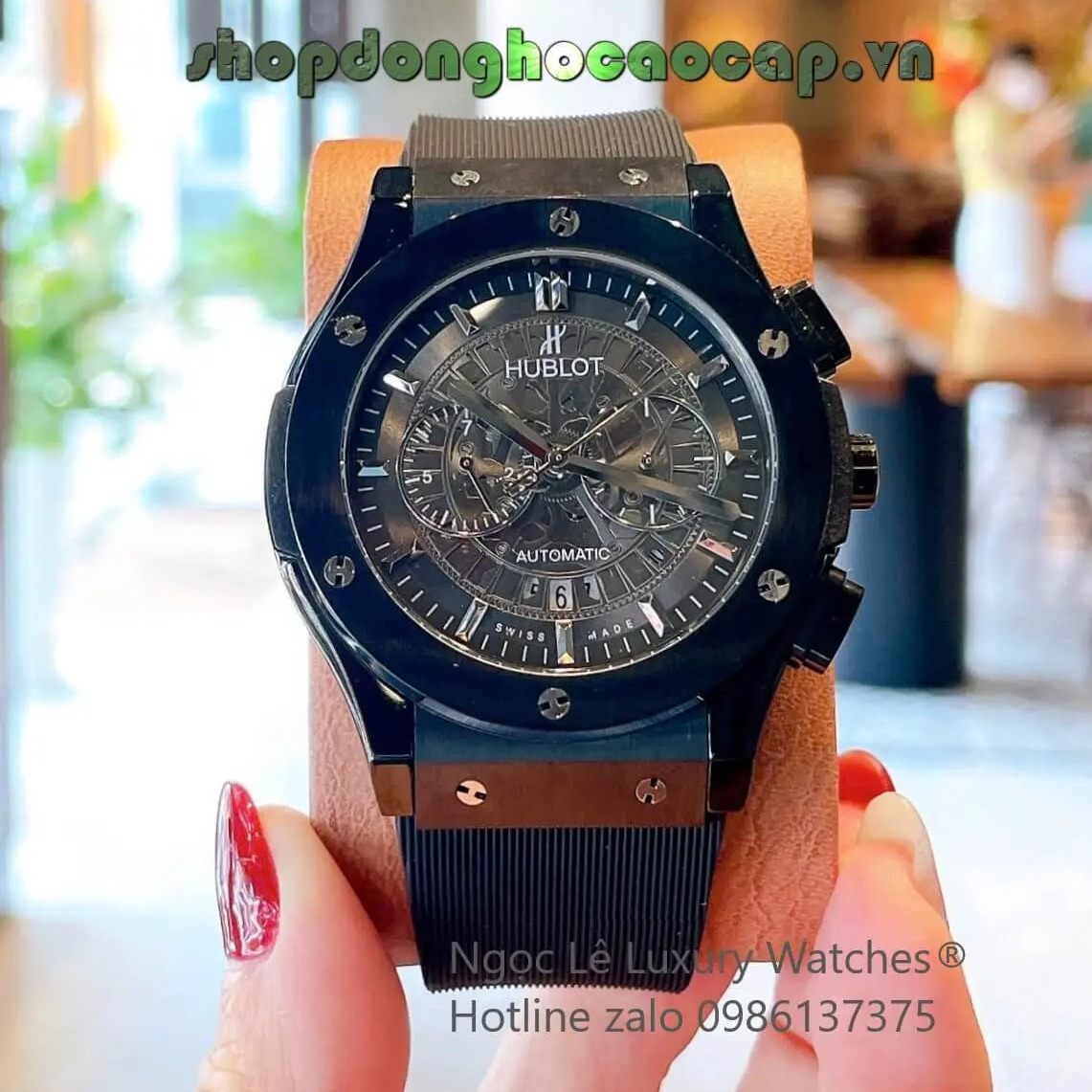 Đồng Hồ Nam Hublot Classic Fusion Automatic Dây Cao Su Đen Vỏ Thép Đen Size 42mm