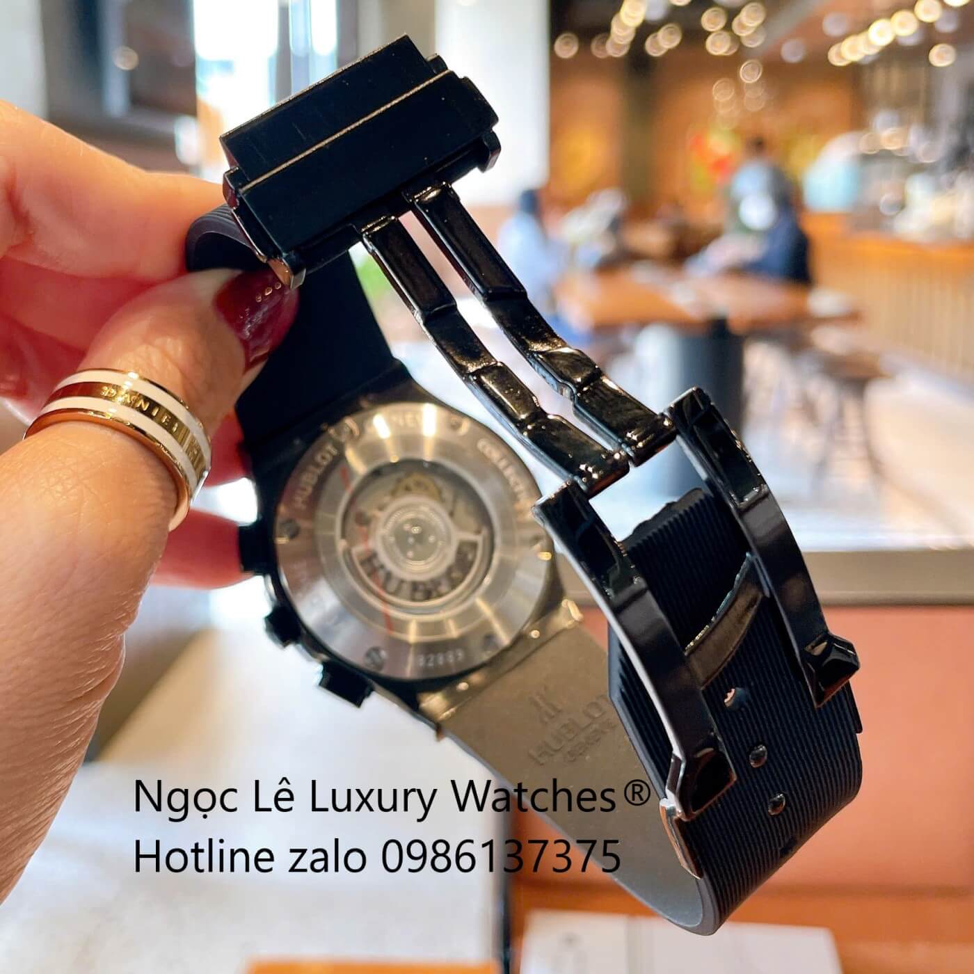 Đồng Hồ Nam Hublot Classic Fusion Automatic Dây Cao Su Đen Vỏ Thép Đen Size 42mm