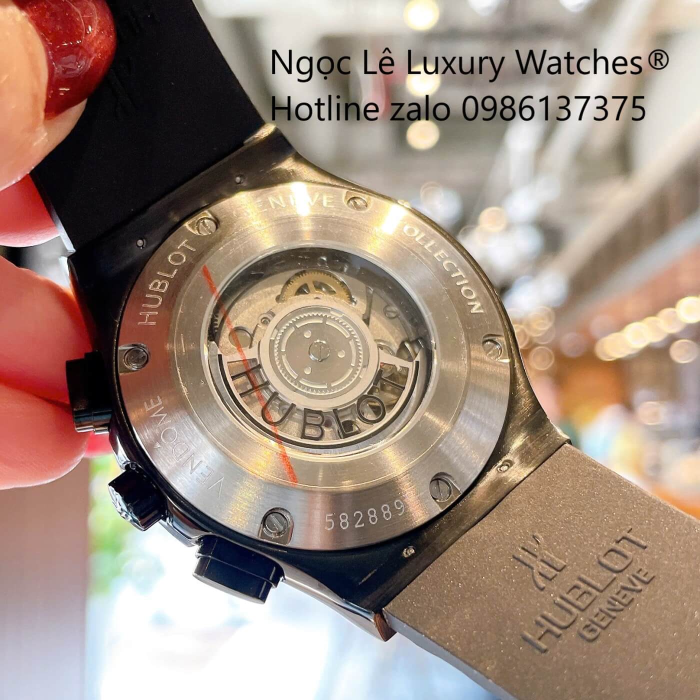 Đồng Hồ Nam Hublot Classic Fusion Automatic Dây Cao Su Đen Vỏ Thép Đen Size 42mm