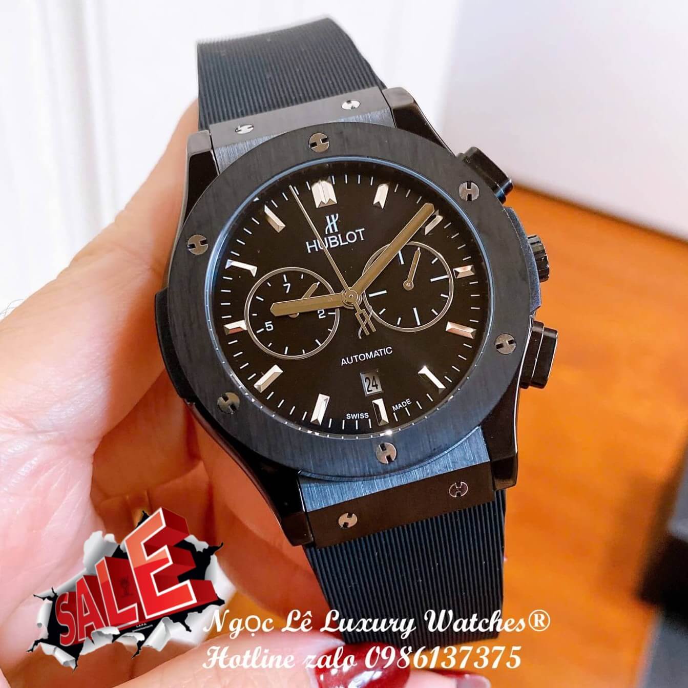 Đồng Hồ Nam Hublot Classic Fusion Automatic Dây Cao Su Đen Vỏ Thép Đen Size 42mm
