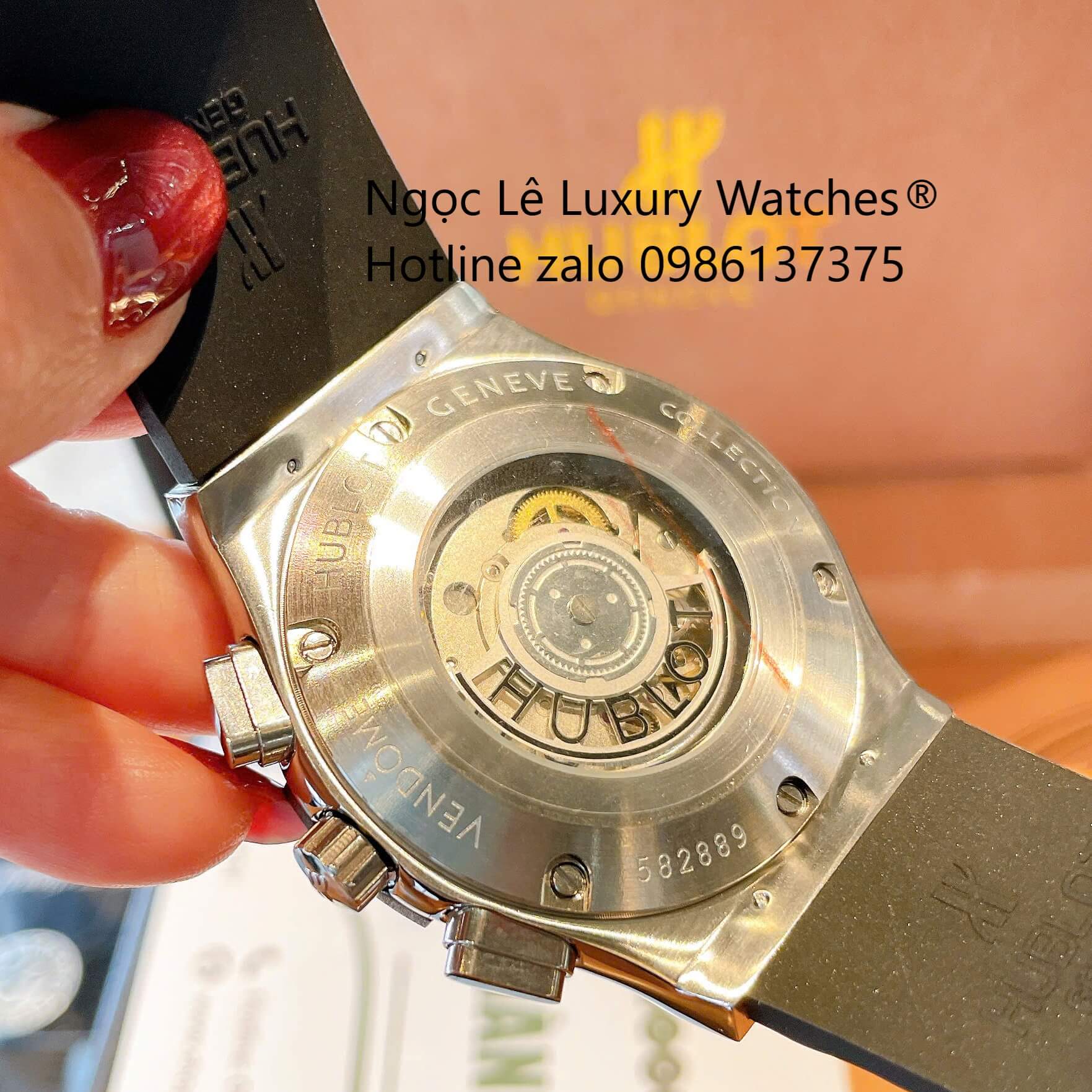 Đồng Hồ Nam Hublot Classic Fusion Automatic Dây Cao Su Đen Vỏ Thép Silver Size 42mm