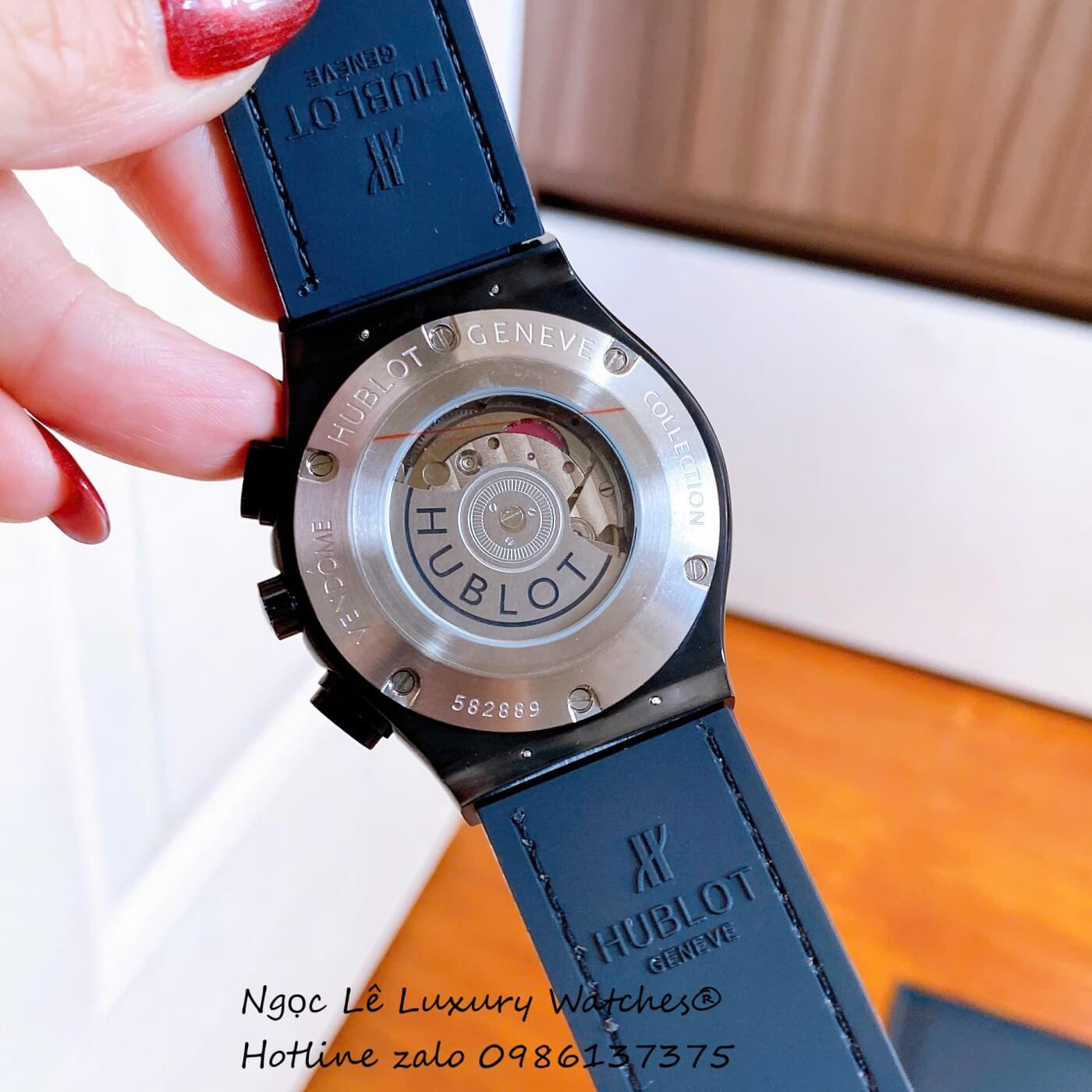 Đồng Hồ Nam Hublot Classic Fusion Automatic Dây Da Đen Vỏ Thép Đen Size 42mm