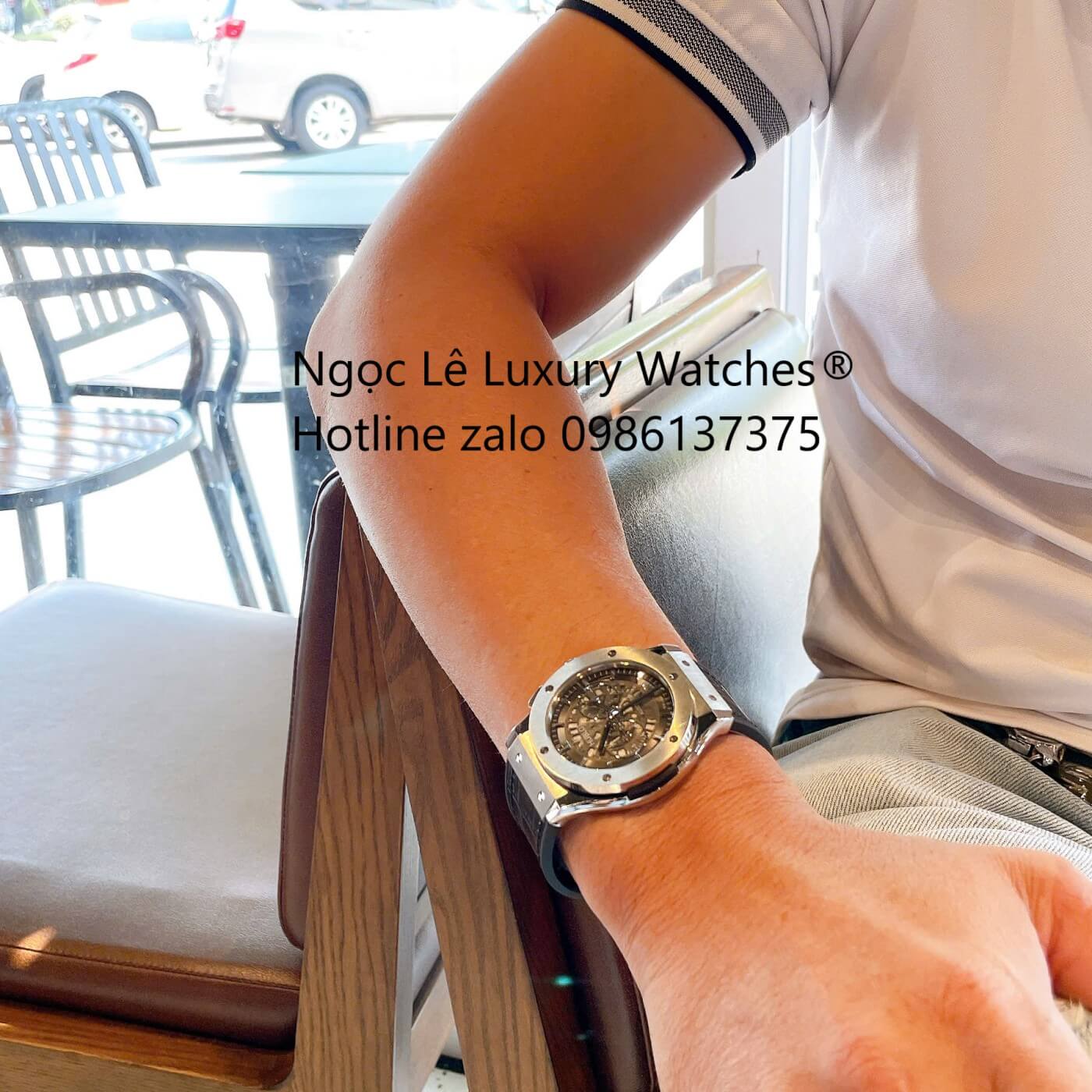 Đồng Hồ Nam Hublot Classic Fusion Automatic Dây Da Đen Vỏ Thép Silver Size 42mm