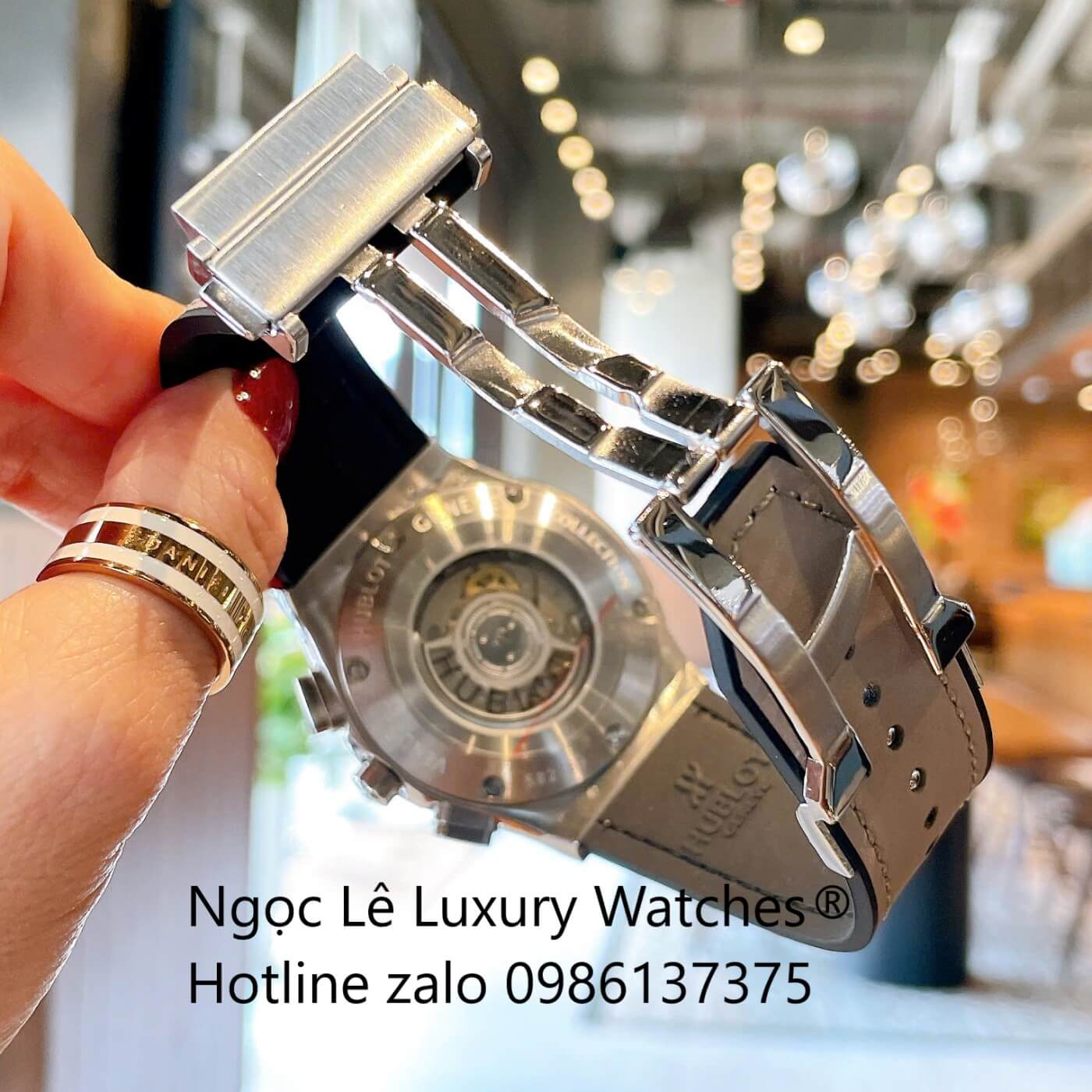 Đồng Hồ Nam Hublot Classic Fusion Automatic Dây Da Xám Vỏ Thép Silver Size 42mm