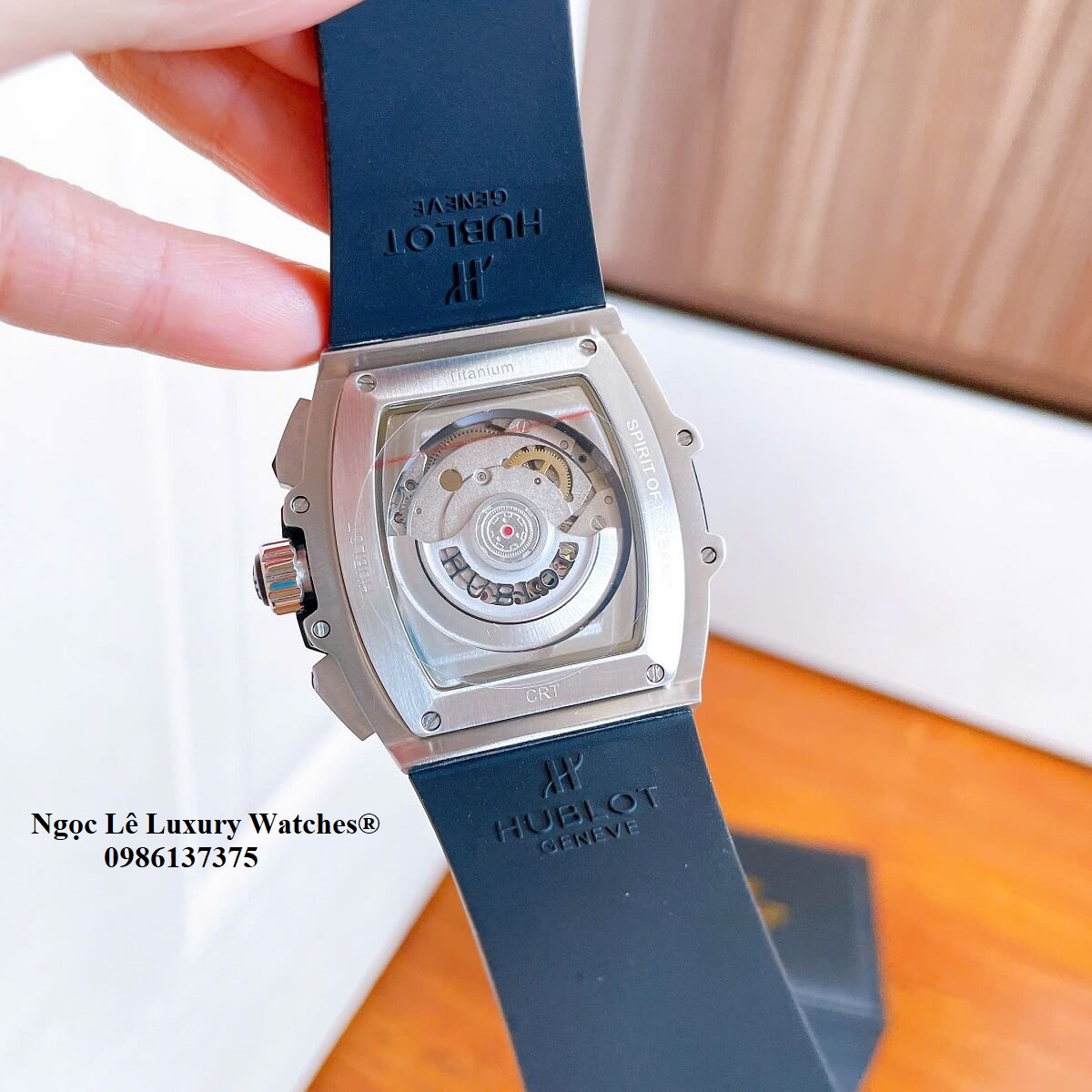 Đồng hồ nam Hublot Spirit Of Big Bang máy tự động dây cao su đen vỏ silver size 42mm