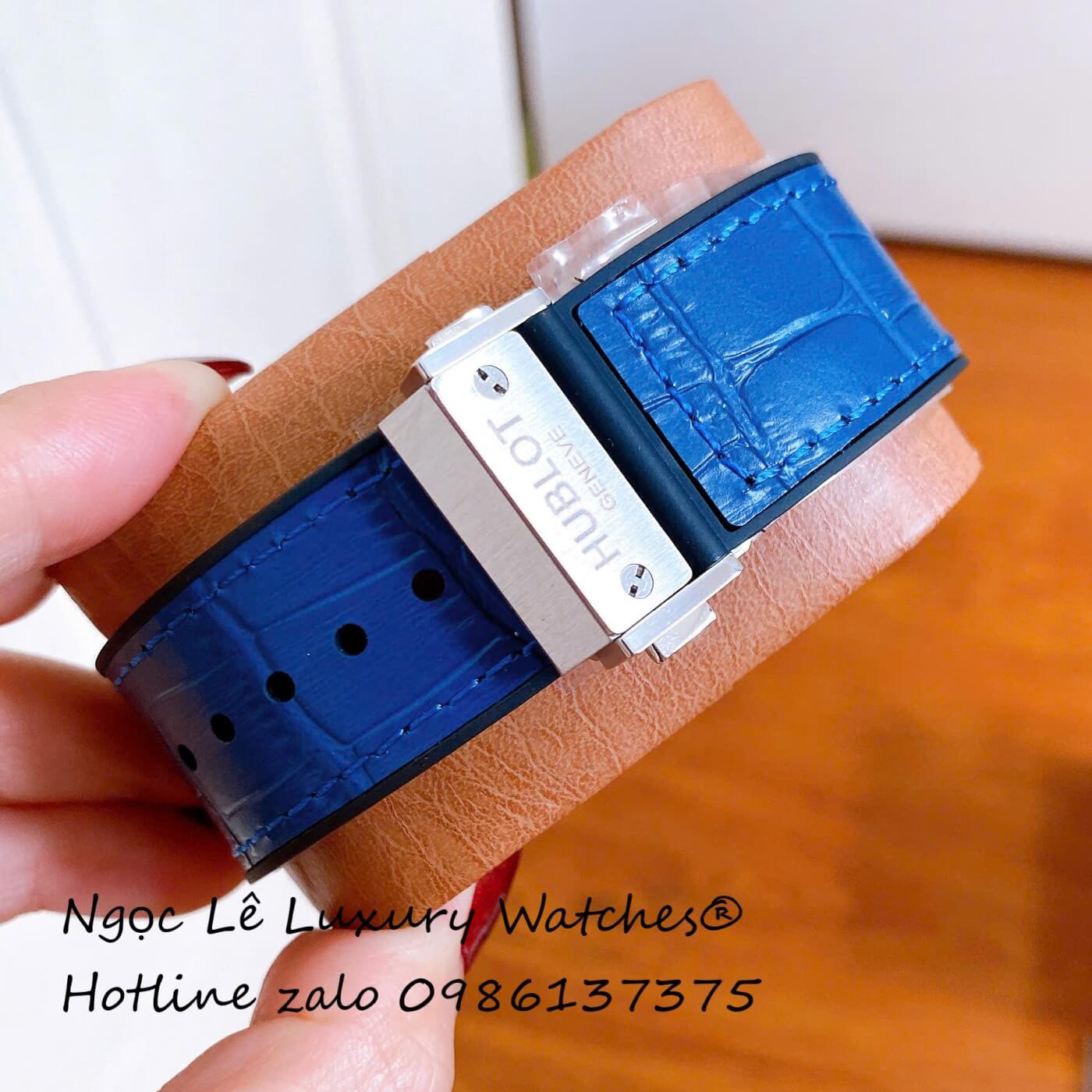 Đồng Hồ Nam Hublot Classic Fusion Automatic Dây Da Xanh Dương Vỏ Silver Size 42mm