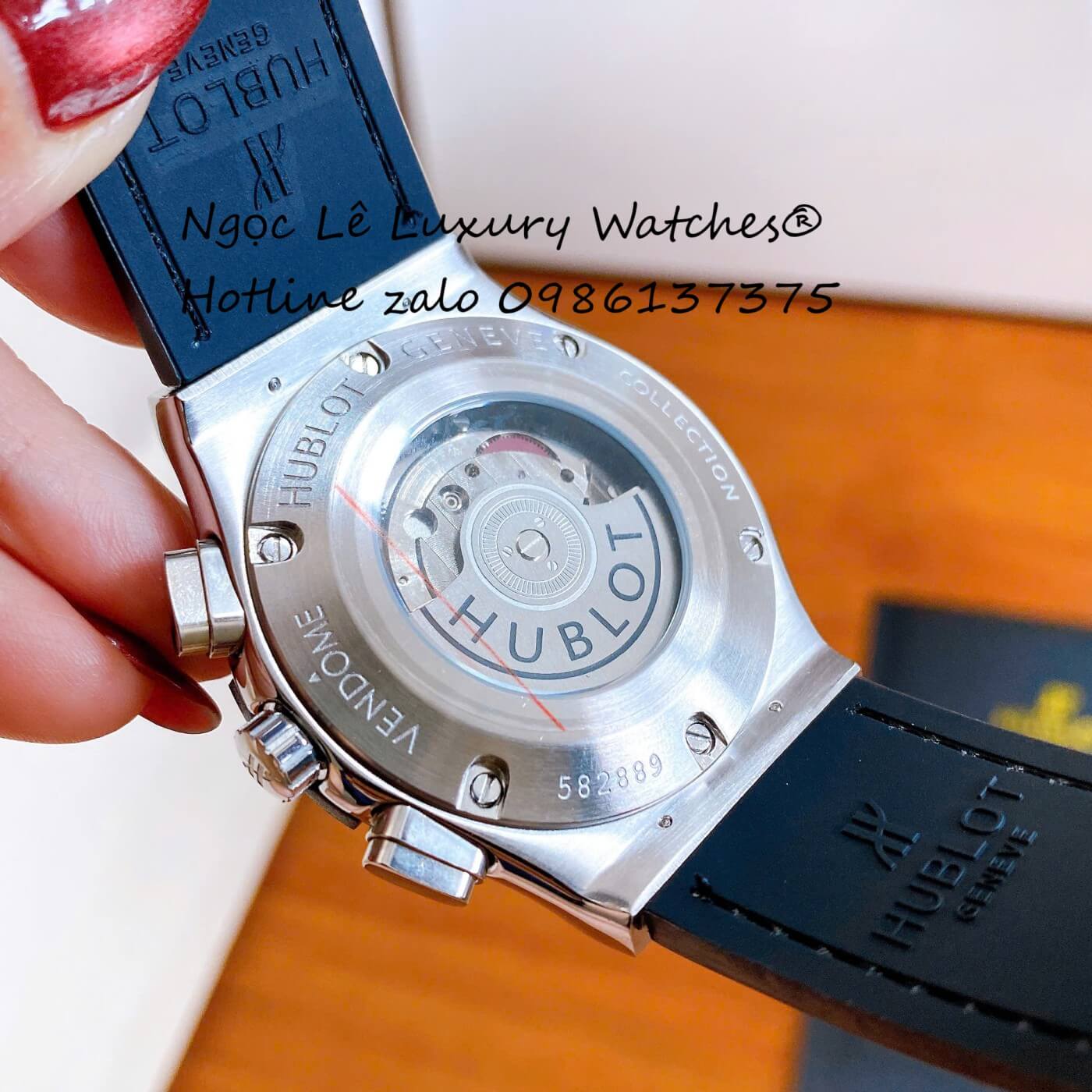 Đồng Hồ Nam Hublot Classic Fusion Automatic Dây Da Xanh Dương Vỏ Silver Size 42mm