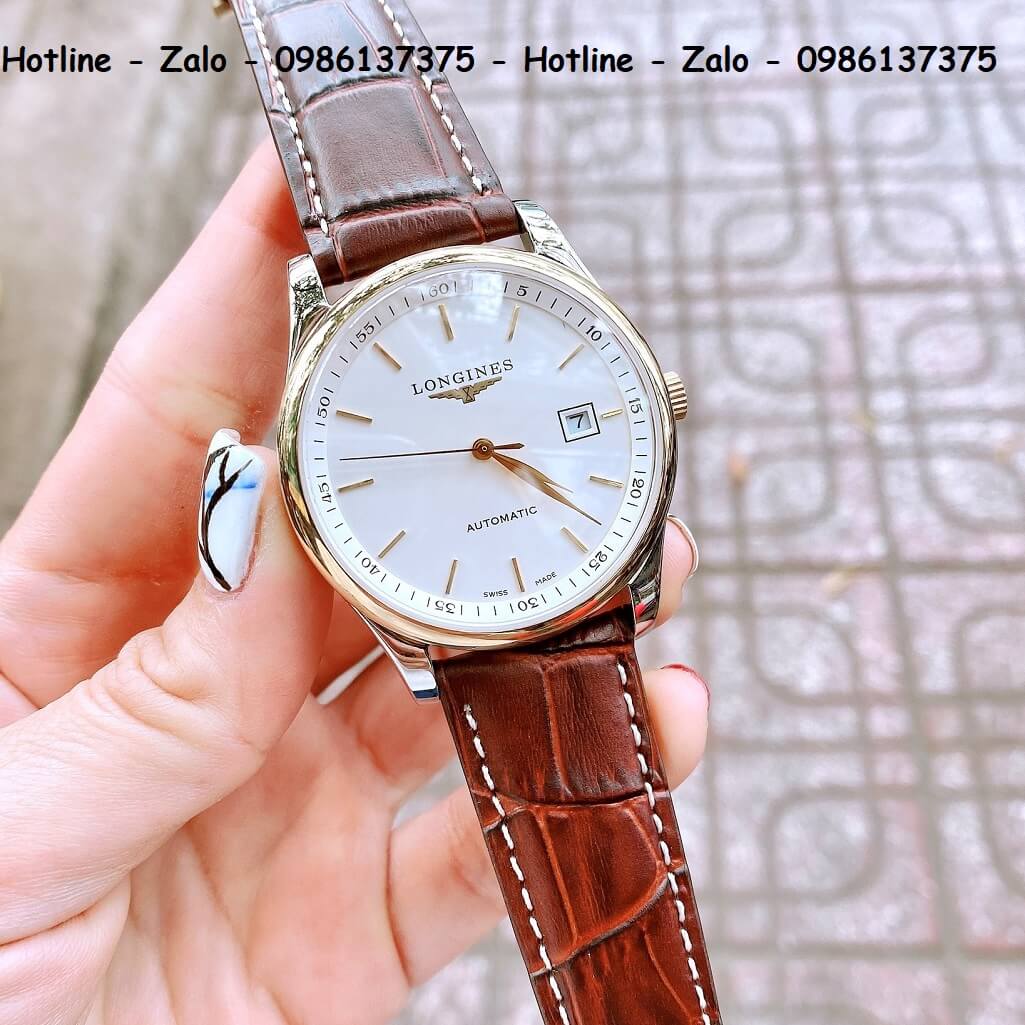 Đồng Hồ Longines Automatic Nam Siêu Cấp Dây Da Nâu 40mm