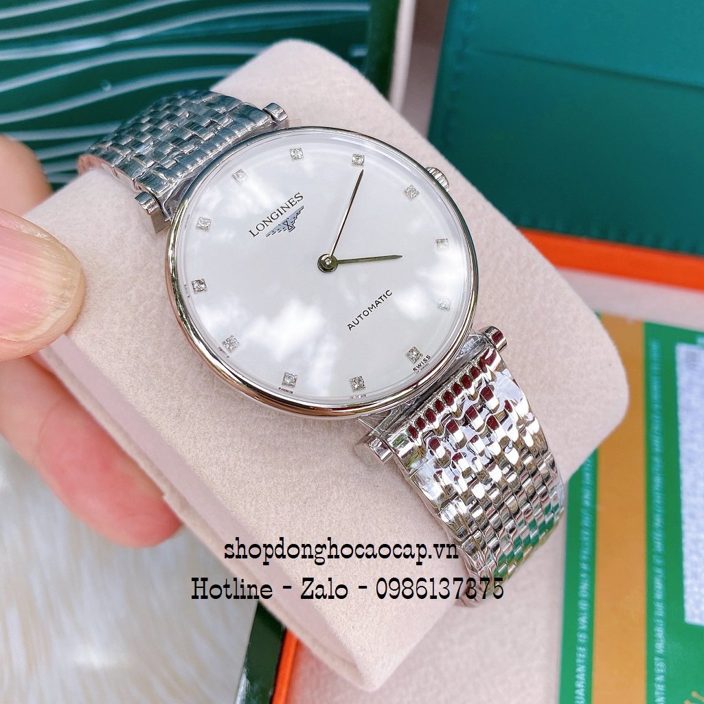 Đồng Hồ Nam Longines Automatic Bạc Trắng 38mm