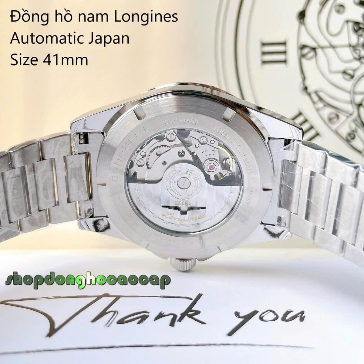 Đồng Hồ Nam Longines Conquest Tự Động Inox Sapphire Mặt Trắng Silver 41mm