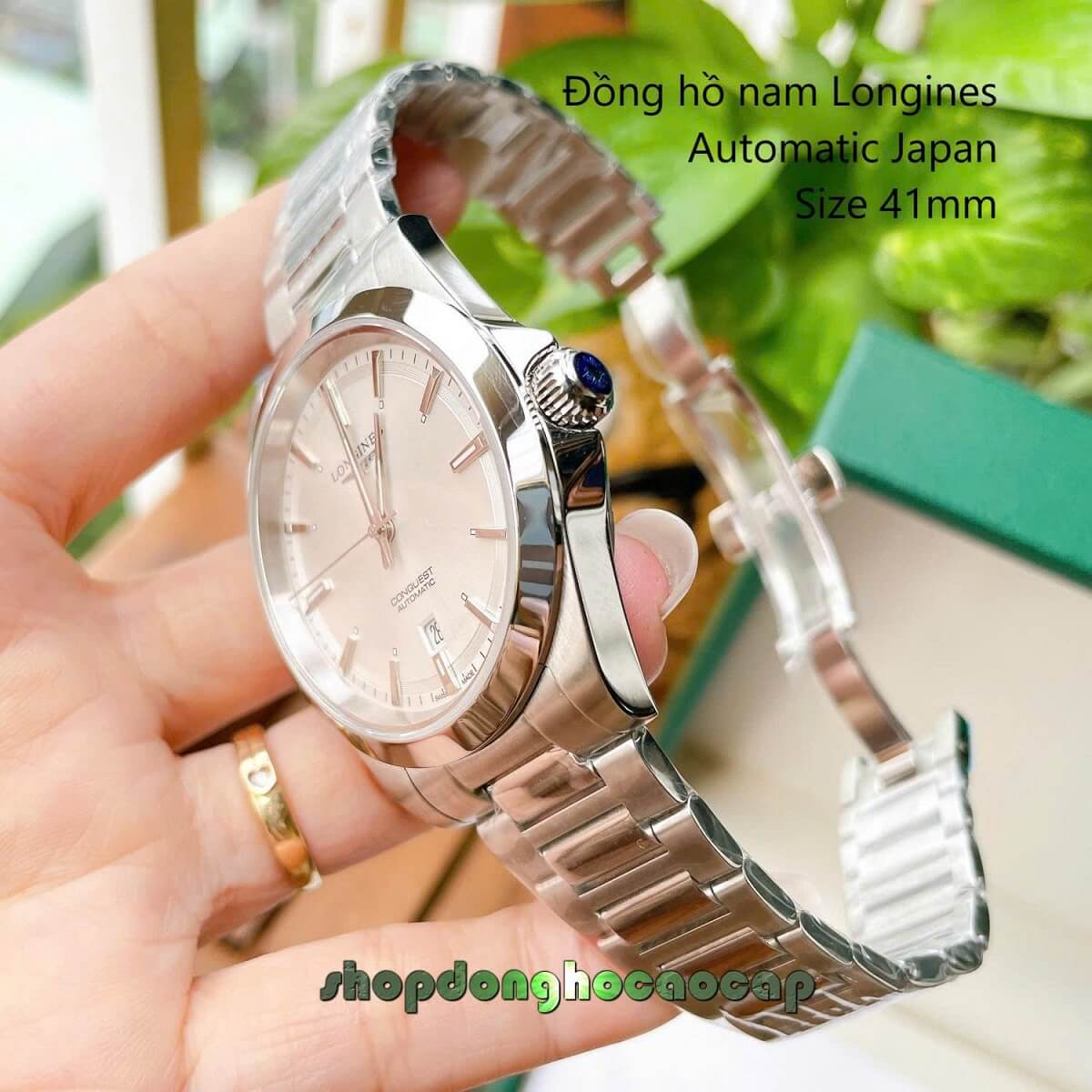 Đồng Hồ Nam Longines Conquest Tự Động Inox Sapphire Mặt Trắng Silver 41mm