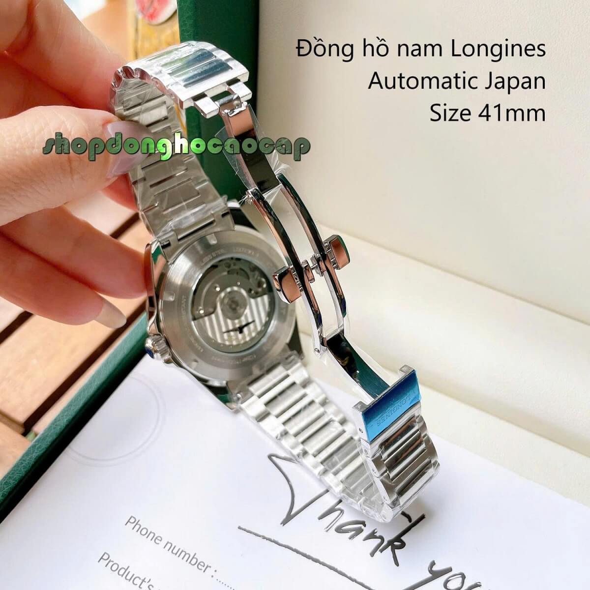 Đồng Hồ Nam Longines Conquest Tự Động Inox Sapphire Mặt Trắng Silver 41mm