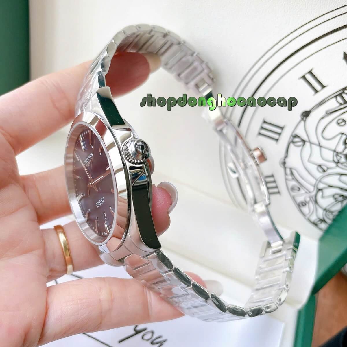 Đồng Hồ Nam Longines Conquest Tự Động Inox Sapphire Mặt Xanh Dương Silver 41mm