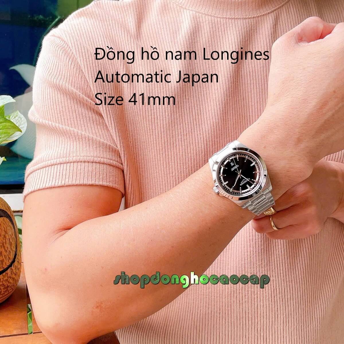 Đồng Hồ Nam Longines Conquest Tự Động Inox Sapphire Mặt Đen Silver 41mm