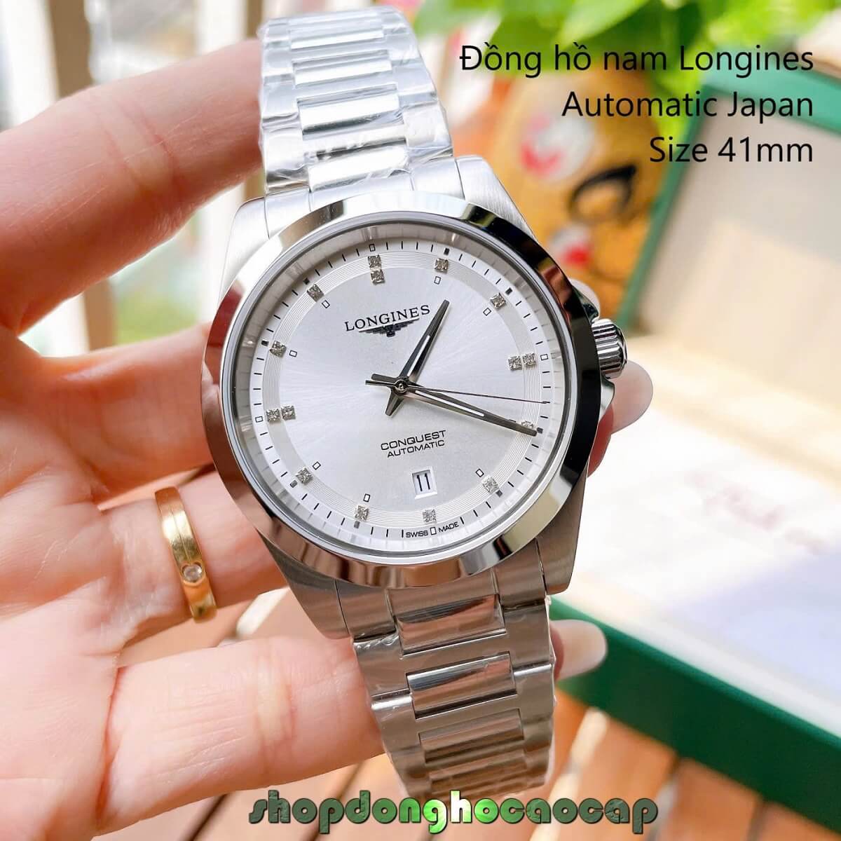 Đồng Hồ Nam Longines Conquest Tự Động Inox Sapphire Mặt Trắng Silver 41mm