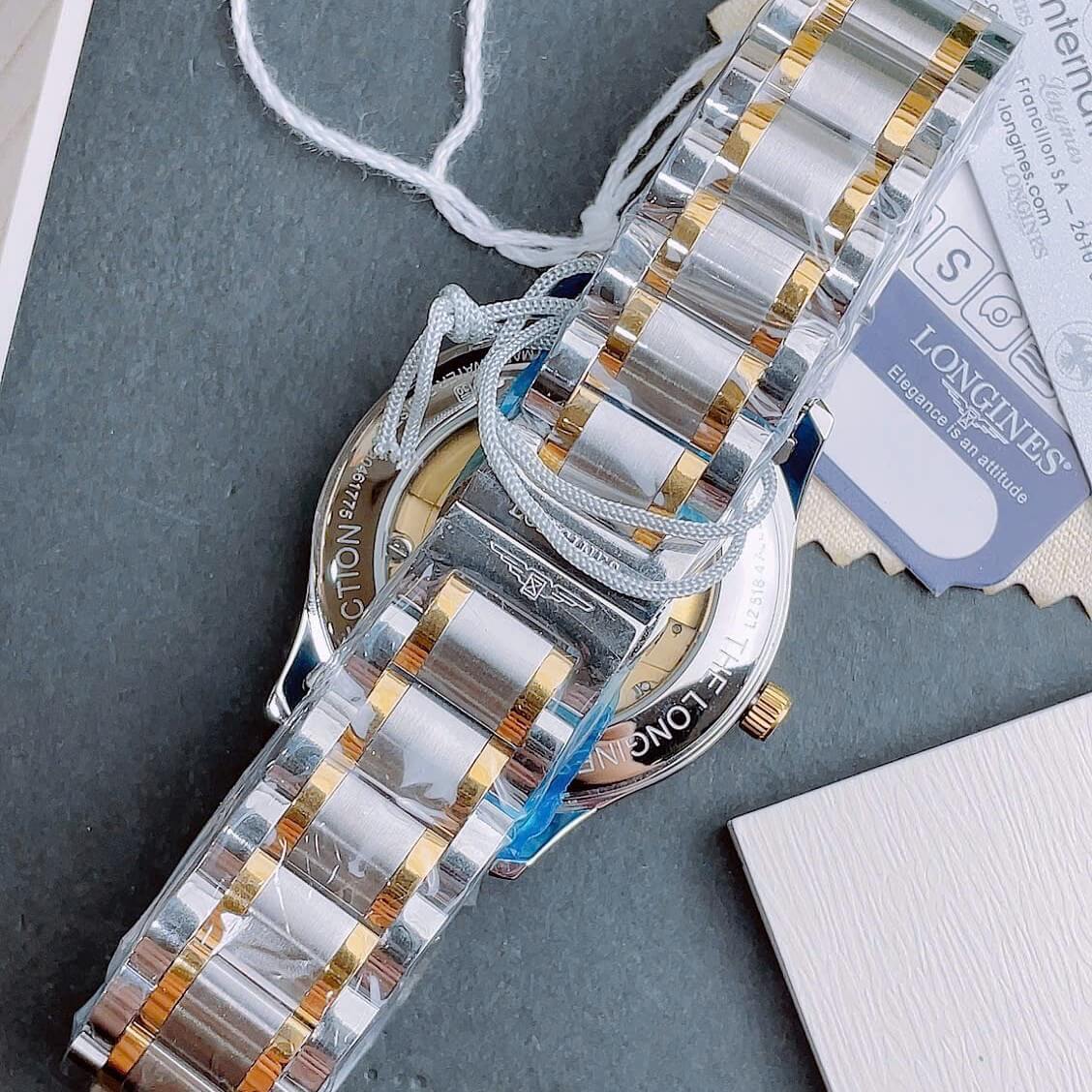 Đồng Hồ Nam Longines Tự Động Size 40mm - Longines Cơ Thụy Sĩ 2836 - Demi Trắng Mặt Vạch