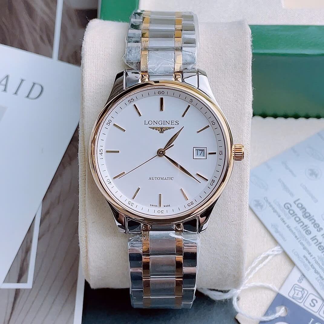 Đồng Hồ Nam Longines Tự Động Size 40mm - Longines Cơ Thụy Sĩ 2836 - Demi Trắng Mặt Vạch