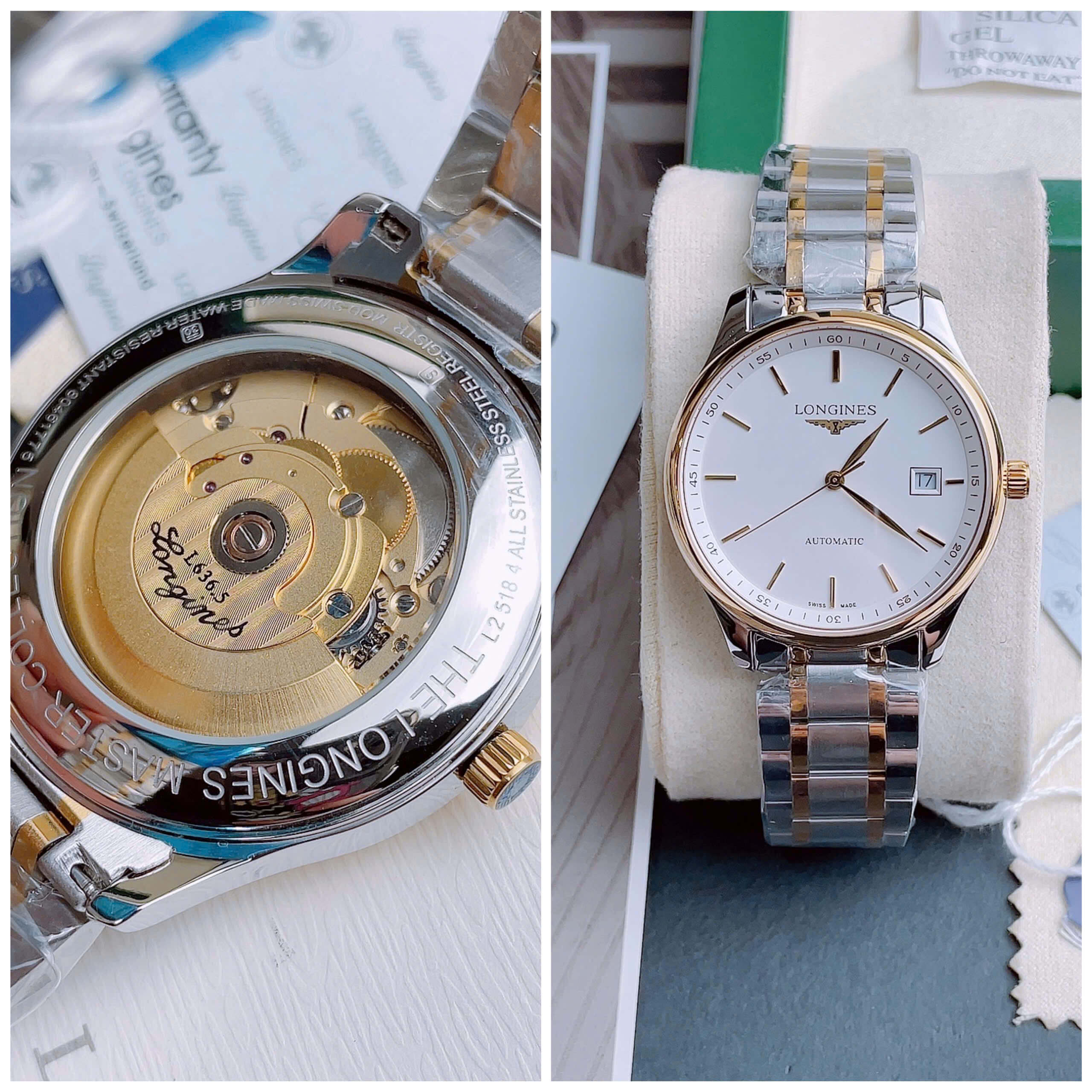 Đồng Hồ Nam Longines Tự Động Size 40mm - Longines Cơ Thụy Sĩ 2836 - Demi Trắng Mặt Vạch