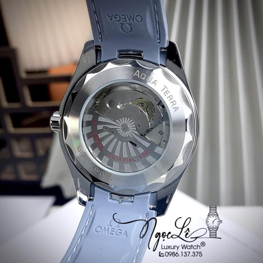 Đồng Hồ Nam Omega Aqua Terra Chronometer Summer Blue 41mm Dây Silicon Xanh