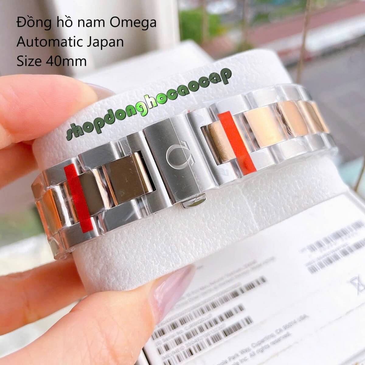 Đồng Hồ Nam Omega Máy Tự Động Nhật 2 Lịch Mặt Nâu Kim Loại Demi Rose Sapphire Size 40mmm