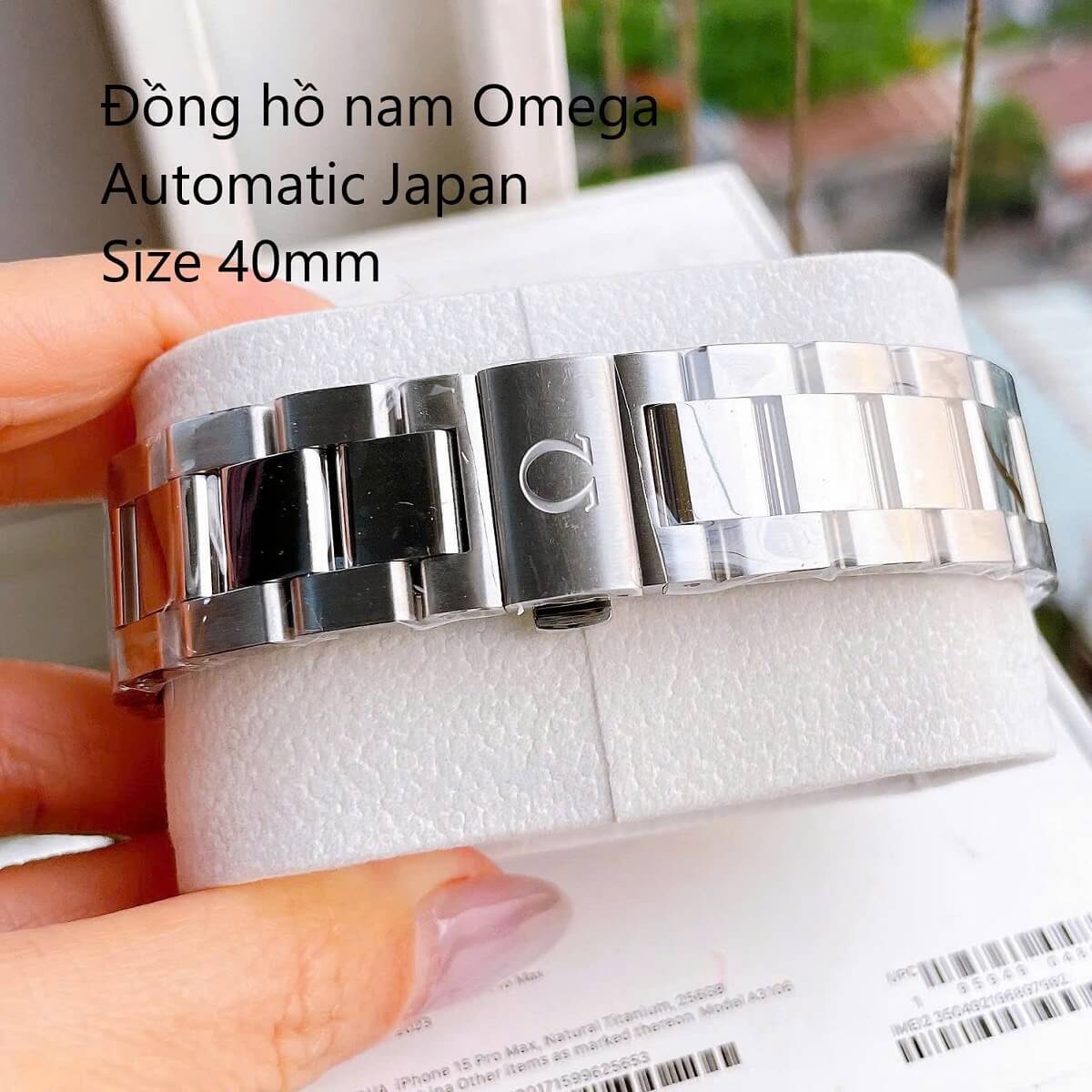 Đồng Hồ Nam Omega Máy Tự Động Nhật Mặt Trắng 2 Lịch Kim Loại Silver Sapphire Size 40mmm